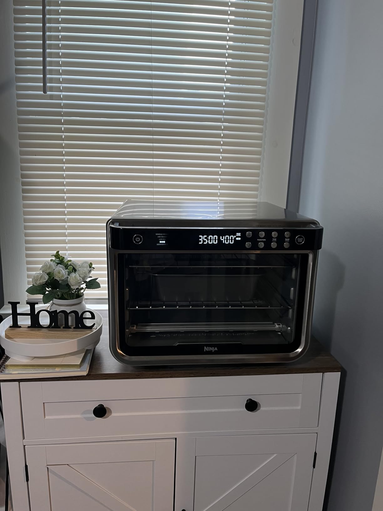 Ninja Double Oven Pro Smart XL Countertop Oven & Air Fryer | 30.2 Qt Capacity | 12-in-1 with Smart Finish & DualZone Tech to Cook 2 Meals at Once | Fits up to 4.5lb Chicken | Cyberspace | DCT801BL customer photo 1