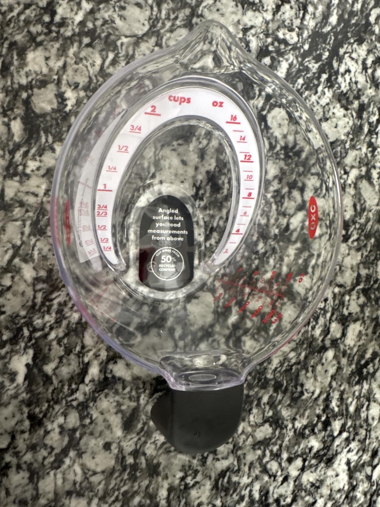 OXO Good Grips Angled Measuring Cup with Measurement Markings, 2 Cup | Angled Interior Markings to Read from Above, Liquid Measuring Cup, use for Baking and Cooking, Non-Slip Handle customer photo 1