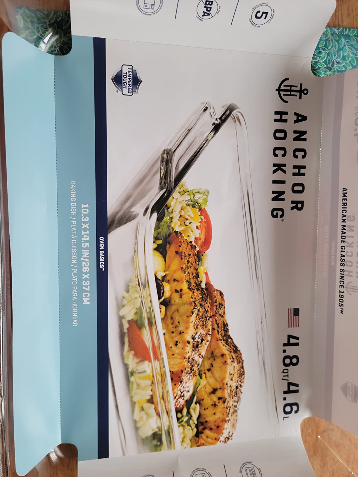 Anchor Hocking 4.8 Quart Rectangular Glass Baking Dish, Tempered Tough, Dishwasher Safe customer photo 1
