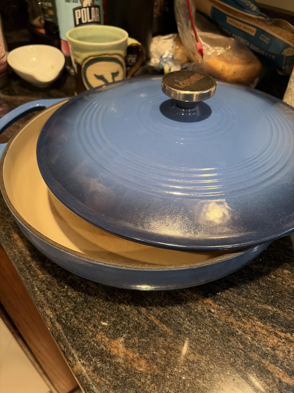 Lodge Essential Enamel Cast Iron Braiser, 3.6 Quart, Caribbean Blue customer photo 2