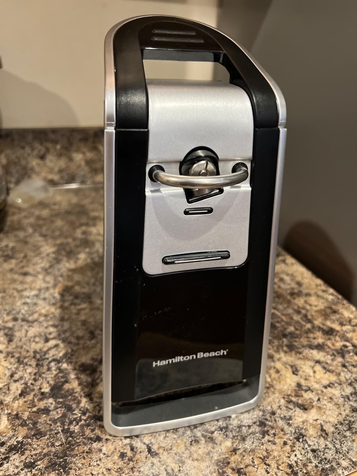 Hamilton Beach Smooth Touch Electric Can Opener With Easy Push Down Lever | Opens All Standard, Extra-Tall & Pop-Top Cans | Includes Stainless Steel Scissors | Black & Chrome | 76607J customer photo 2