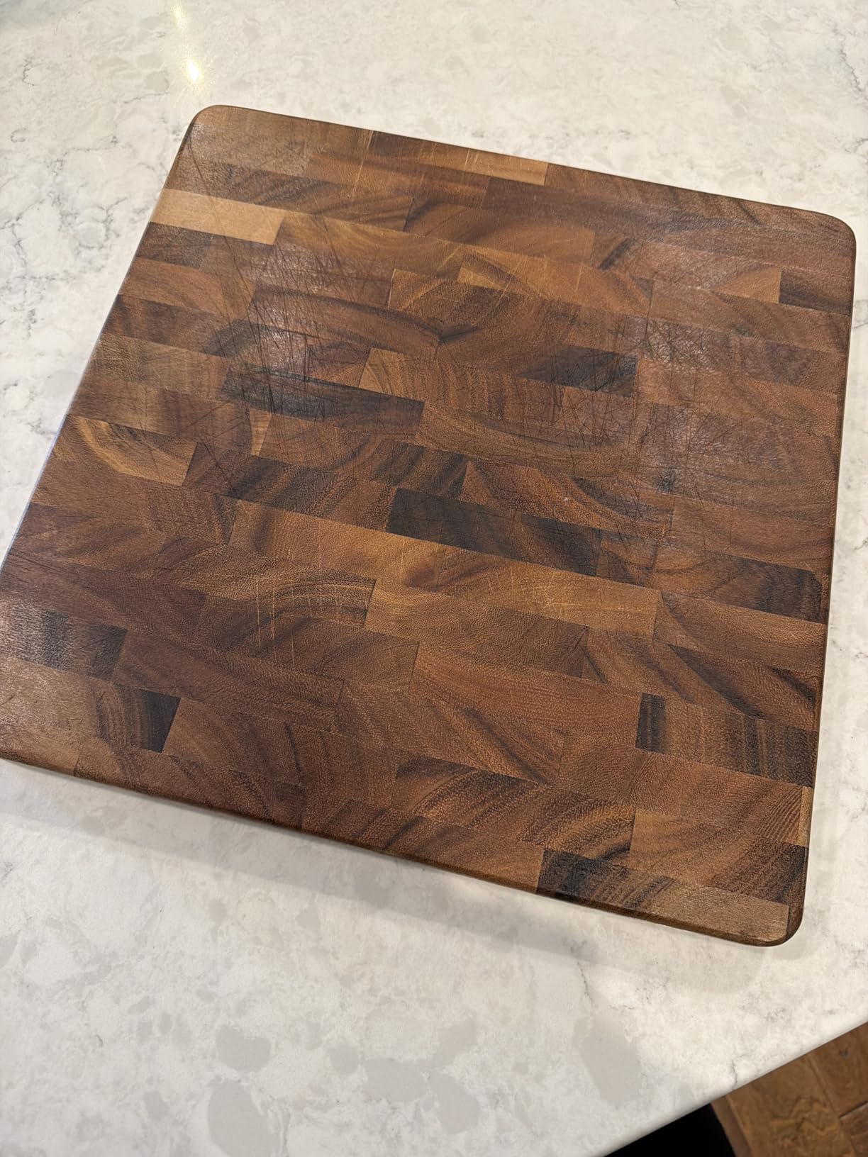 Ironwood Gourmet Large End Grain Prep Station Acacia Wood Cutting Board, 14 x 20-Inch, Brown customer photo 2