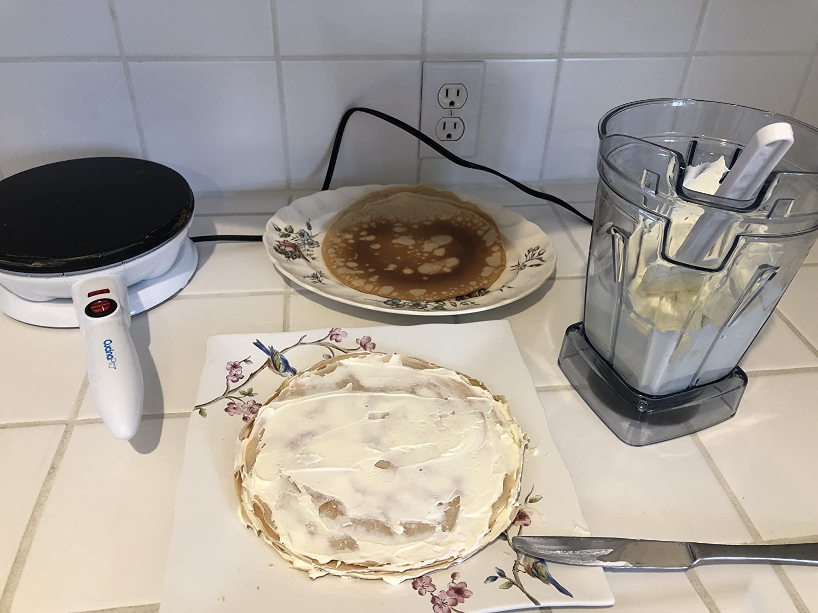 CucinaPro Cordless Crepe Maker, Non-Stick Dipping Plate, Electric Base | Breakfast Essential with Recipe Guide, Batter Spatula, Portable Hot Plate Compact Baker, Morning Brunch, Dessert Gift for Her customer photo 1