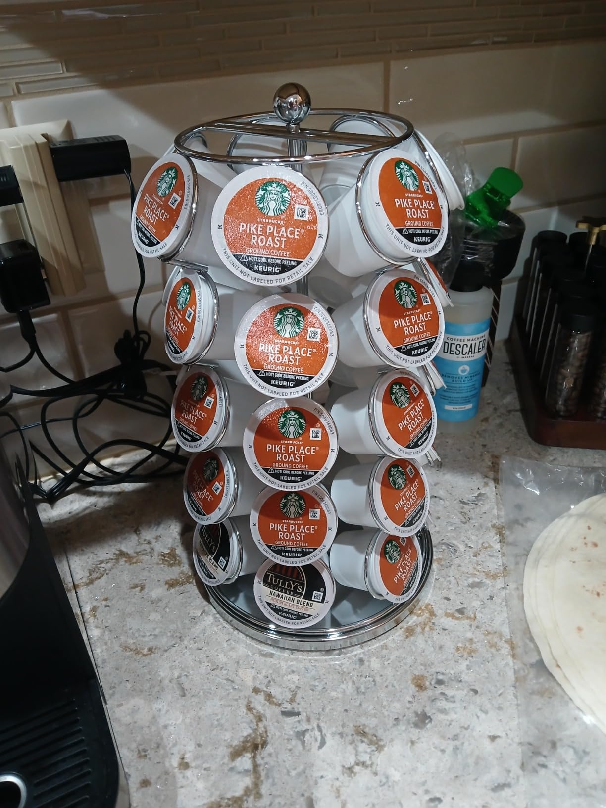 Nifty K Cup Holder – Compatible with K-Cups, Coffee Pod Carousel | 35 K Cup Holder, Spins 360-Degrees, Lazy Susan Platform, Modern Black Design, Home or Office Kitchen Counter Organizer customer photo 1