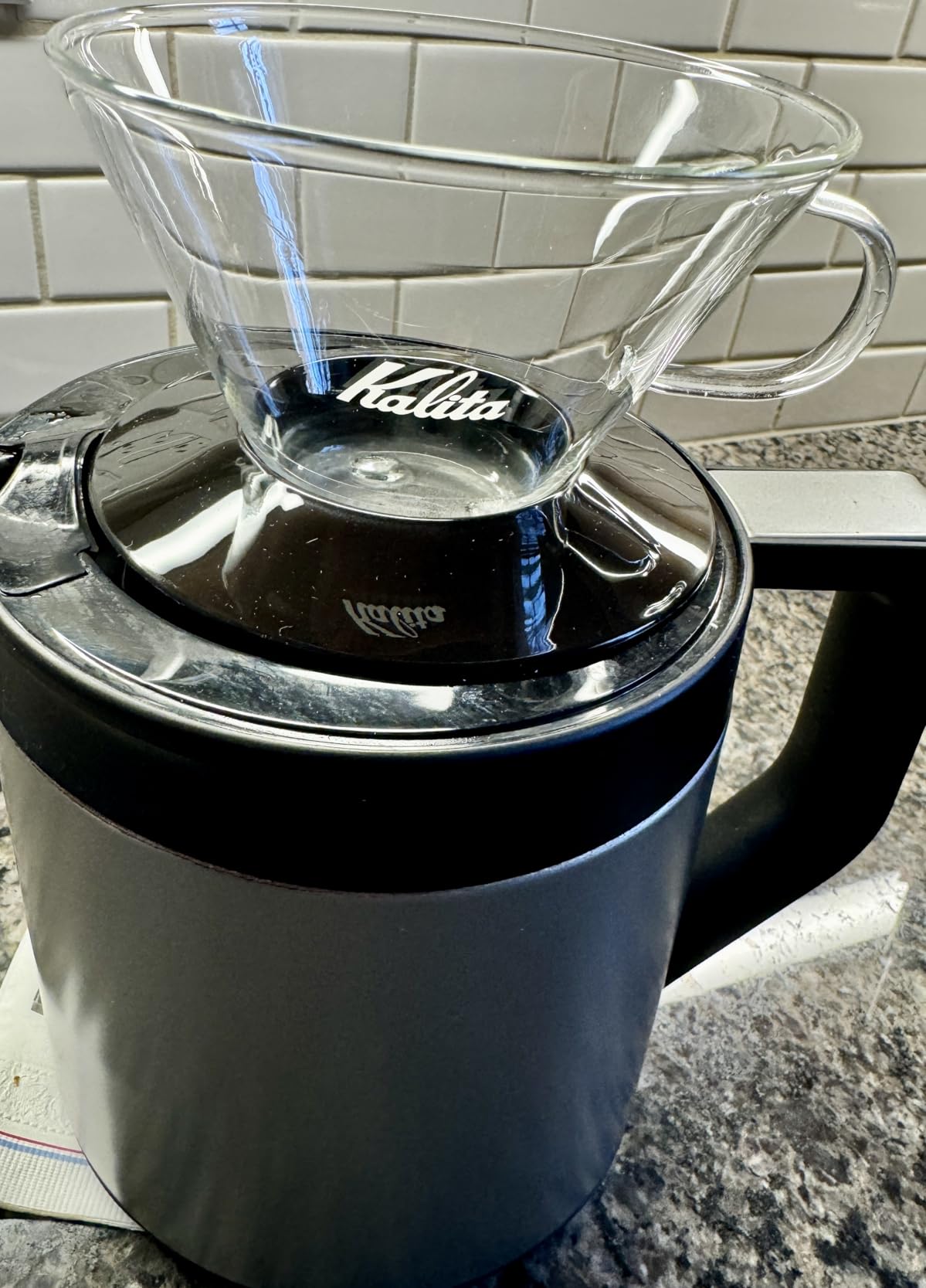 Kalita Wave Pour Over Coffee Dripper, Size 185, Heat-Resistant Glass customer photo 1