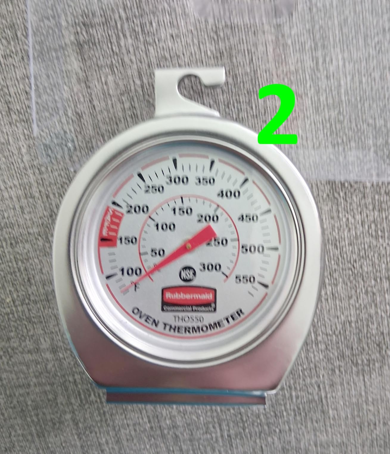 Rubbermaid Commercial Products Stainless Steel Monitoring Thermometer, Safe for Inside Oven/Grill/Smoker, 60-580°F Range customer photo 1