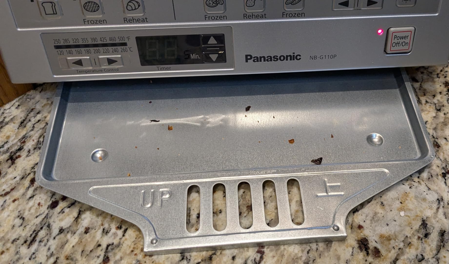 Panasonic FlashXpress Toaster Oven Countertop, 4-Slice Small Toaster Oven Compact Size with Double Infrared Heating, 6 Auto Cook Options and Precise Temperature Control, 1300W - NB-G110P (Silver) customer photo 2