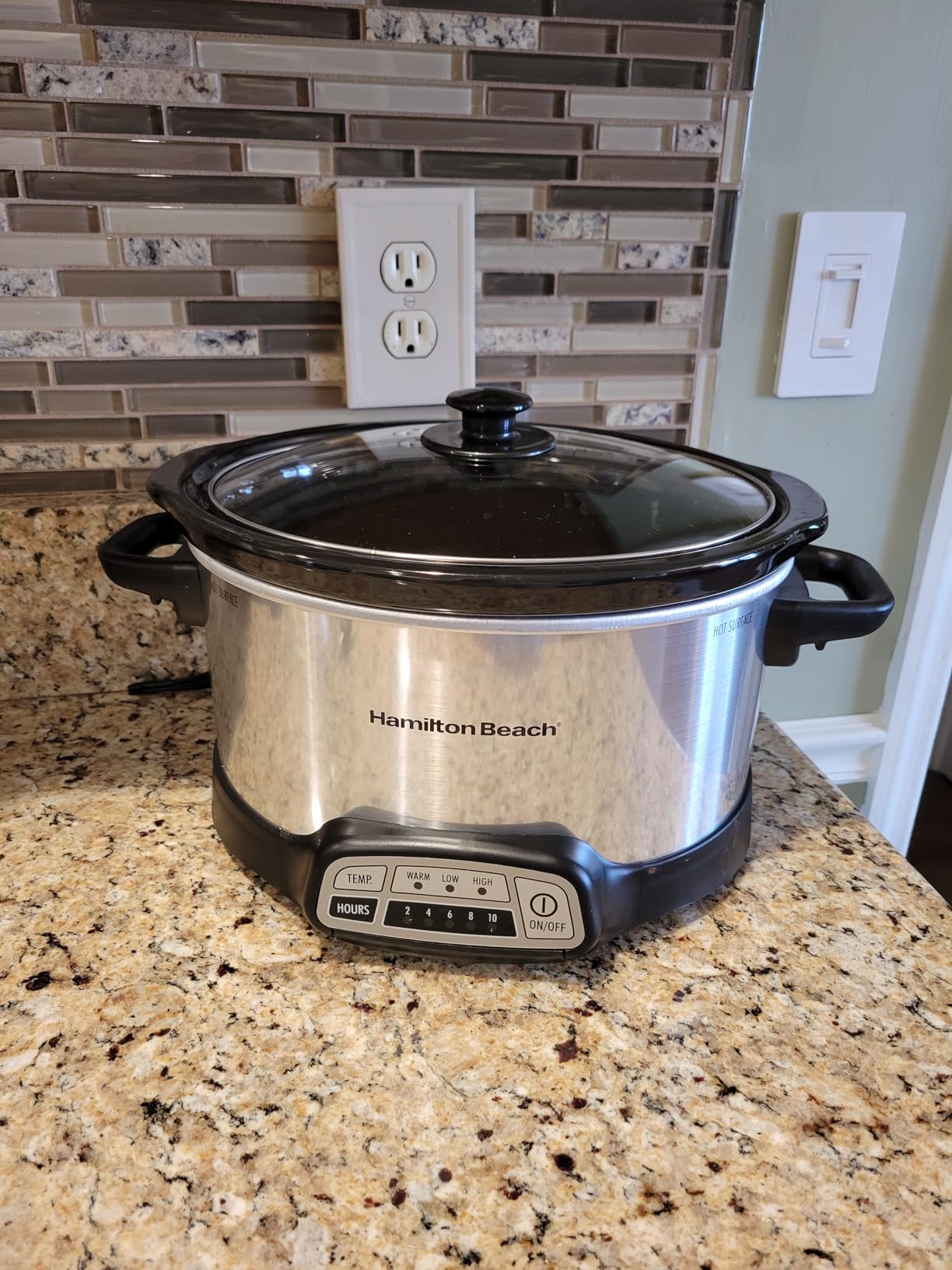 Hamilton Beach Set & Forget 7 Quart Programmable Slow Cooker | Flexible Cooking Options With 3 Heat and 5 Time Settings | Dishwasher-Safe Stoneware Crock & Glass Lid | Silver customer photo 1
