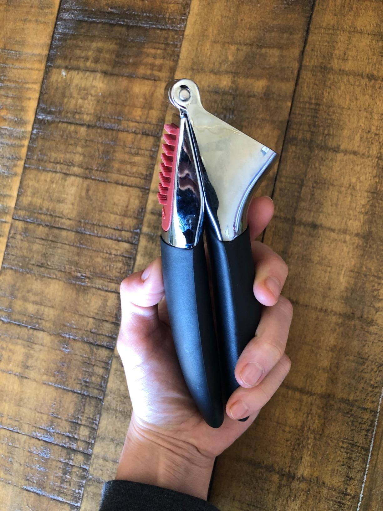 OXO Good Grips Heavy Duty Garlic Press, Die-Cast Zinc, Black customer photo 2
