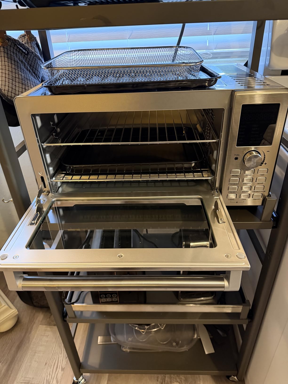 Nuwave Bravo Air Fryer Toaster Smart Oven, 12-in-1 Countertop Convection | 30-QT XL Capacity, 50°-500°F Temperature Controls, Top and Bottom Heater Adjustments 0%-100%, Brushed Stainless Steel Look customer photo 2