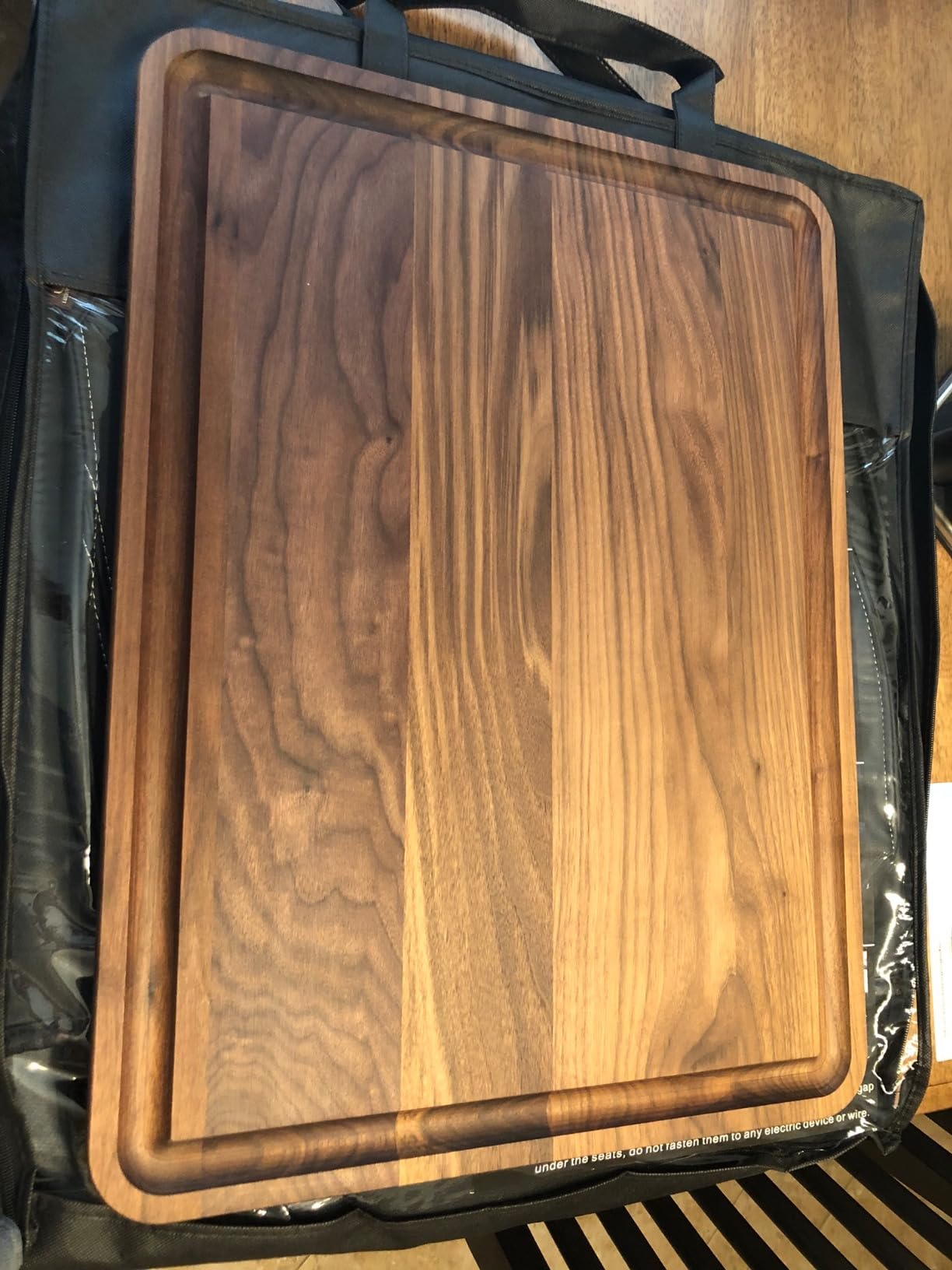 Made in USA Black Walnut Wood Cutting Board by Virginia Boys Kitchens - Butcher Block Wooden Carving Board with Juice Well made from Sustainable Hardwood (17x11) customer photo 2