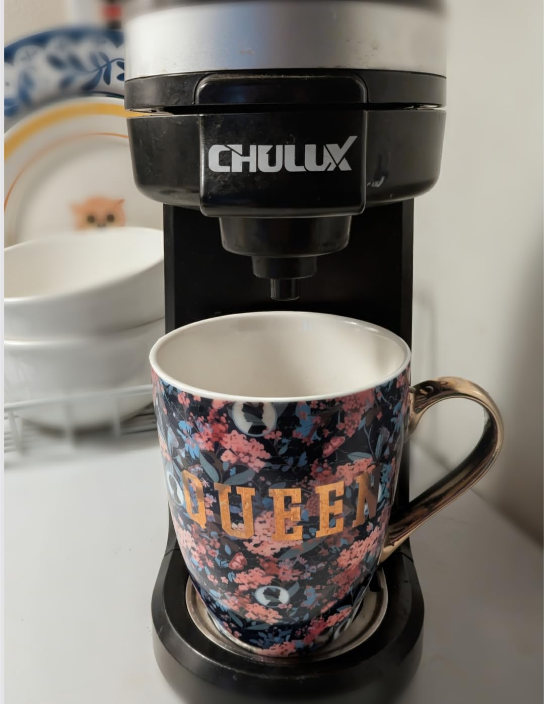 CHULUX Single Serve Coffee Maker for K Capsule and Ground Coffee, Single Cup Coffee Machine, Black customer photo 2