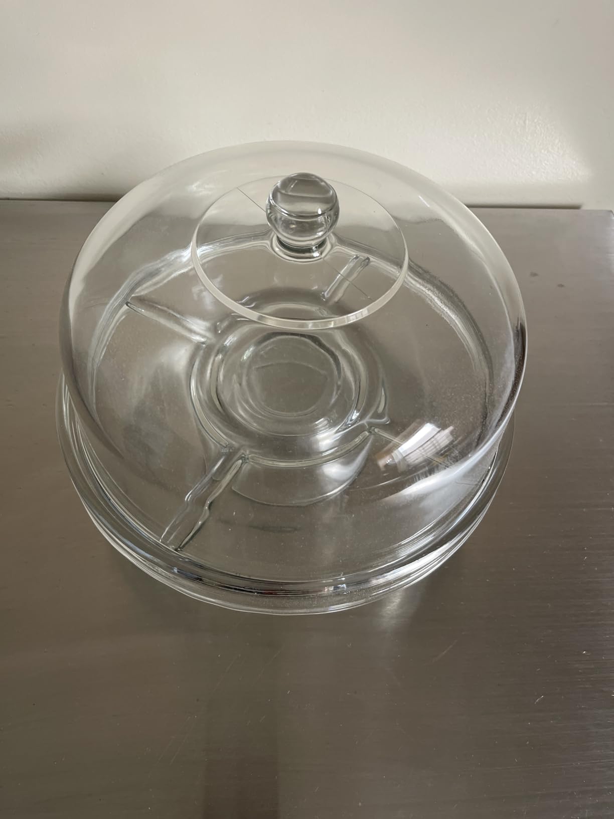 Libbey Selene 6-in-1 Domed Cake Stand, Unique Space Saving Glass Cake Stand with Dome, Multi-Purpose Dip Bowl To Serve Snacks and More customer photo 1