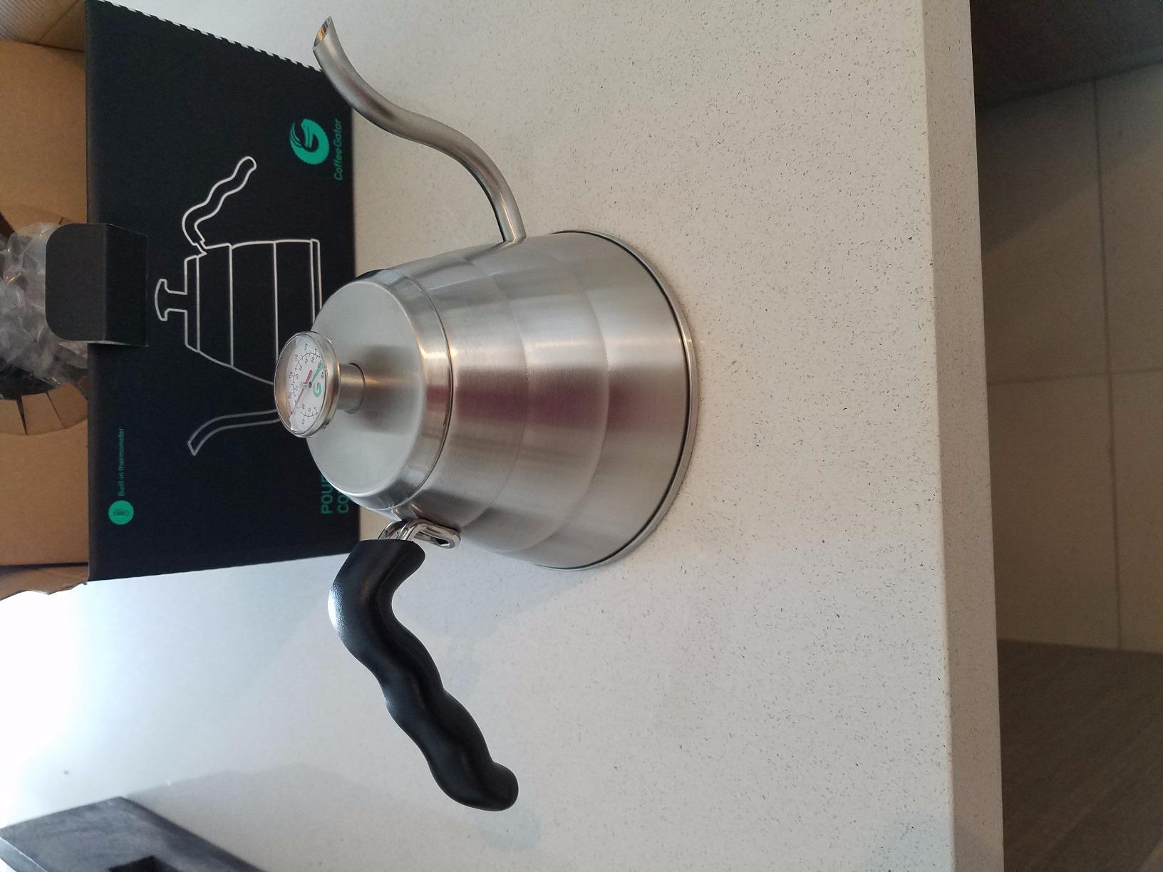 Coffee Gator Gooseneck Kettle with Thermometer - 34oz customer photo 1