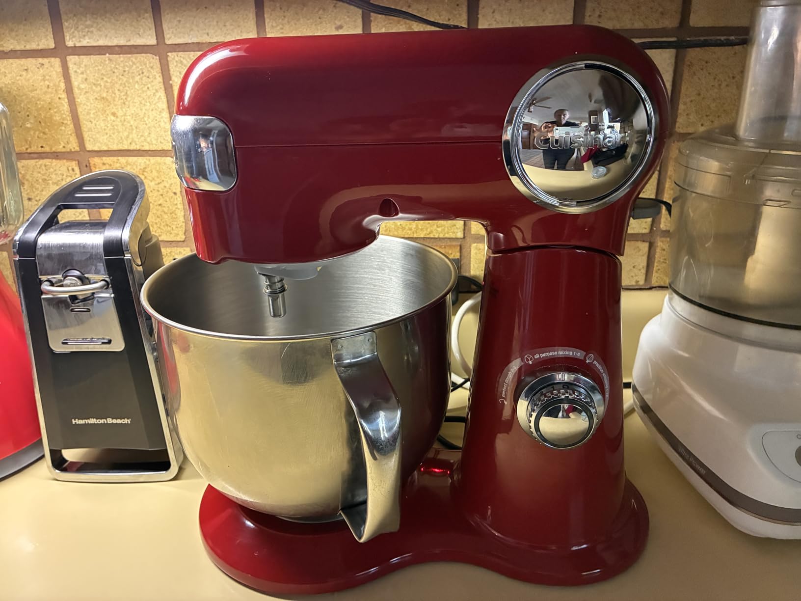 Cuisinart Stand Mixer, 12 Speed, 5.5 Quart Stainless Steel Bowl, Chef's Whisk, Mixing Paddle, Dough Hook, Splash Guard w/ Pour Spout, White Linen, SM-50NAS, Manual | 12 speeds, 500W motor, bowl, whisk, paddle, dough hook, splash guard customer photo 1