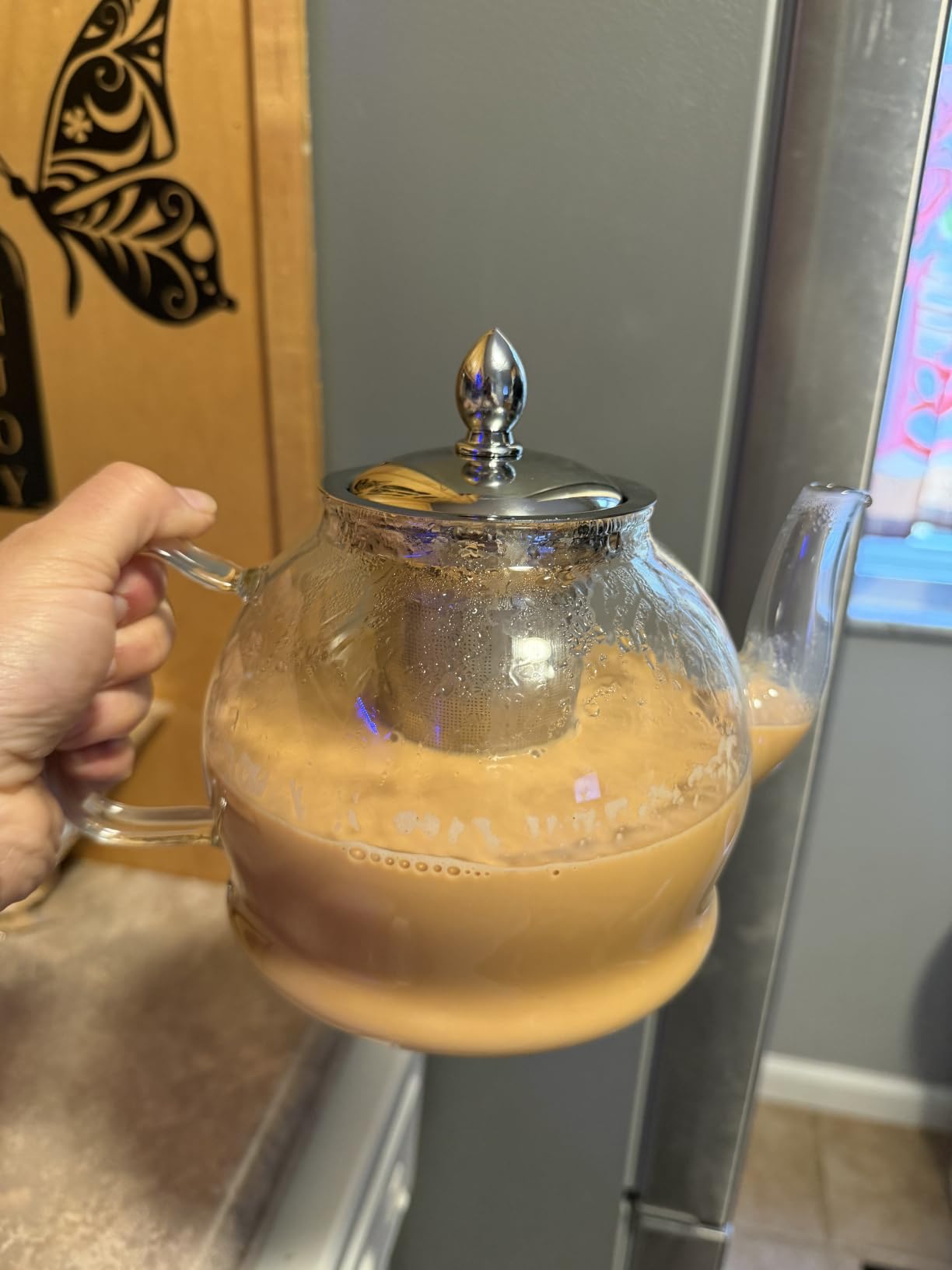 HIWARE 1000ml Glass Teapot with Removable Infuser, Stovetop Safe Tea Kettle, Blooming and Loose Leaf Tea Maker Set customer photo 1