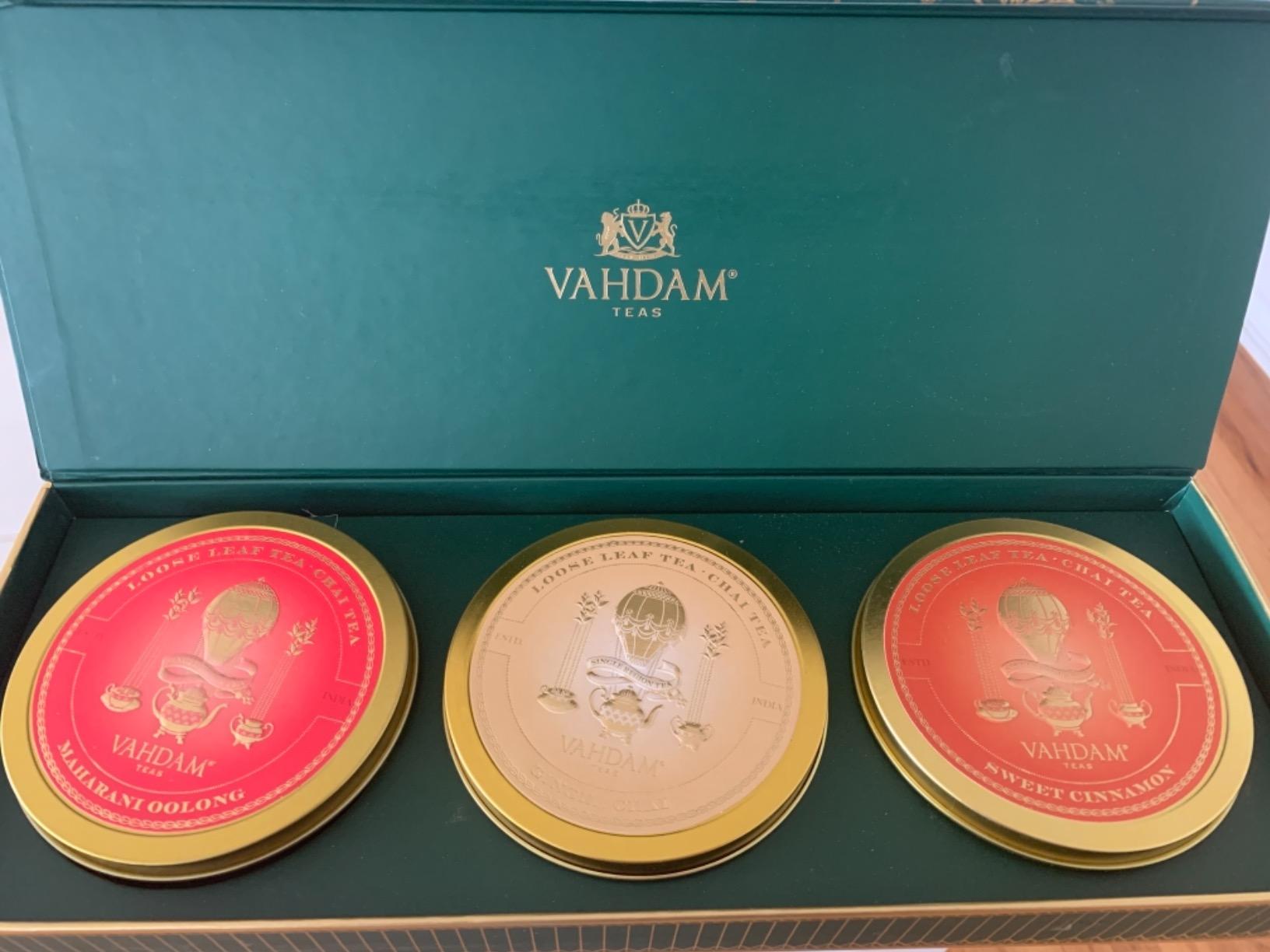VAHDAM, Oprah's Favorite Tea Gift Set | 3 Premium Chai Teas in Golden Tin Caddy Gift Box customer photo 1