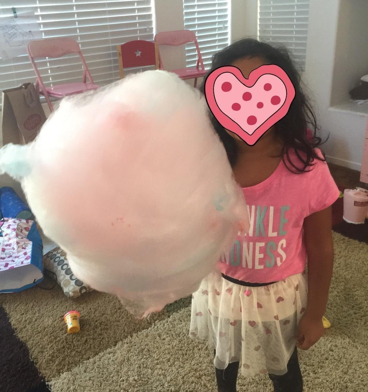 The Candery Cotton Candy Machine - Bright, Colorful Style- Makes Hard and Sugar Free Candy, Sugar Floss, Homemade Sweets for Birthday Parties - Includes 10 Cones & Scooper customer photo 2