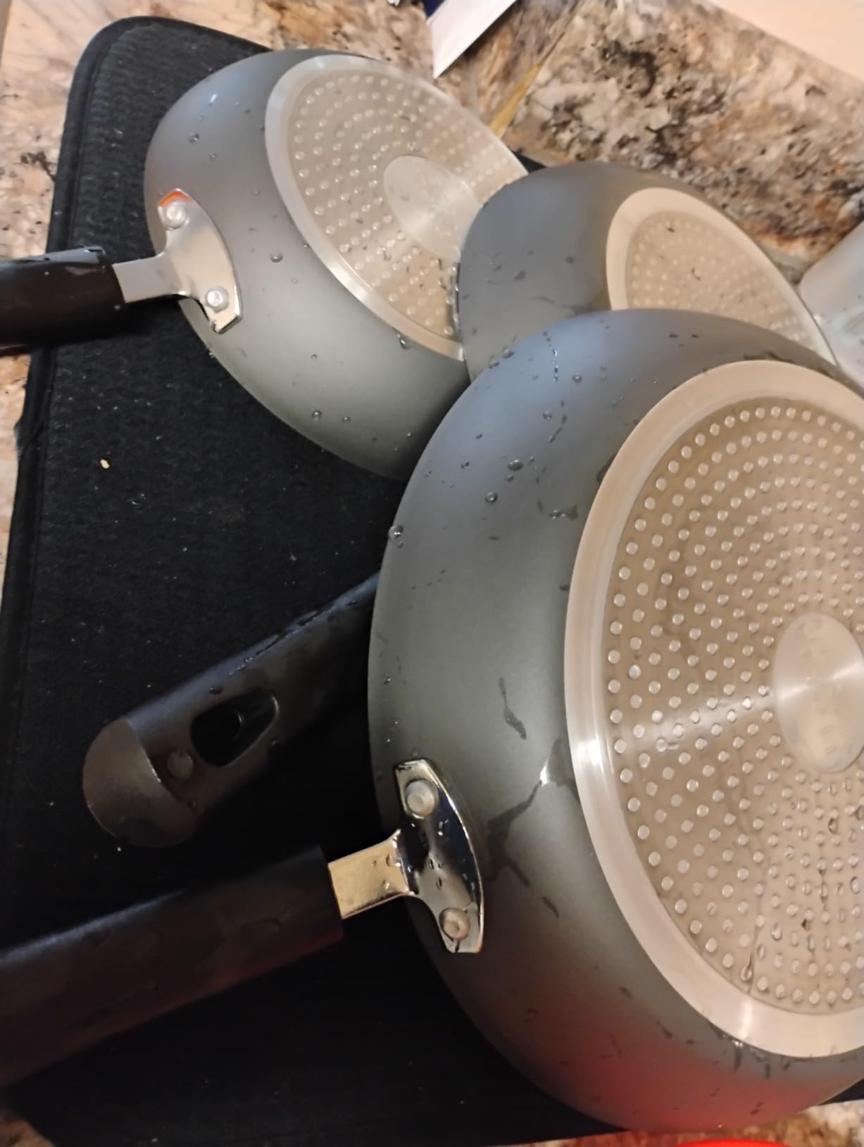 Utopia Kitchen Nonstick Frying Pan Set 3 Piece 8 9.5 11 Inch PFOA Free Grey customer photo 2