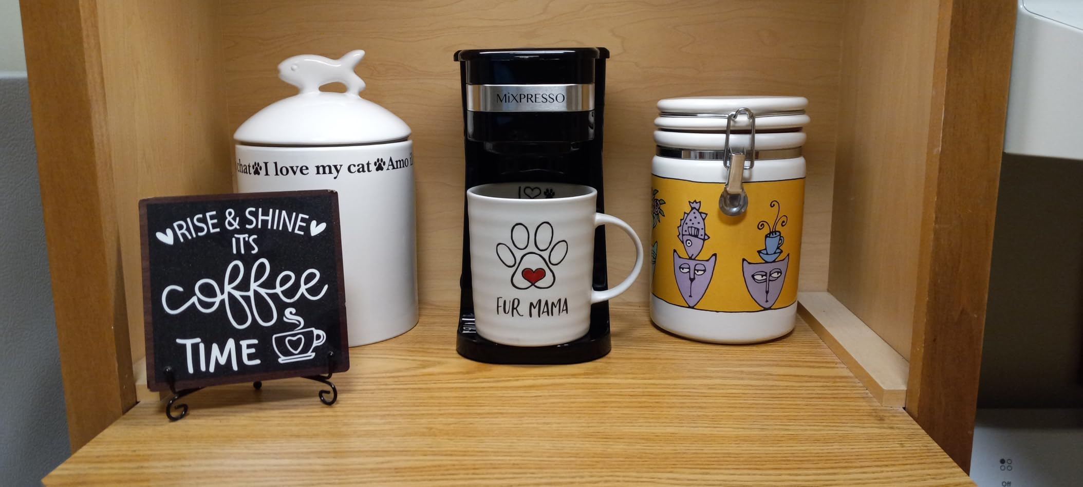Mixpresso Single Serve & Single Cup Coffee Maker with 14oz Travel Mug Black | For ground coffee only, reusable filter, auto shut off. Compact personal drip coffee maker, not compatible with K-Cup pods. customer photo 2