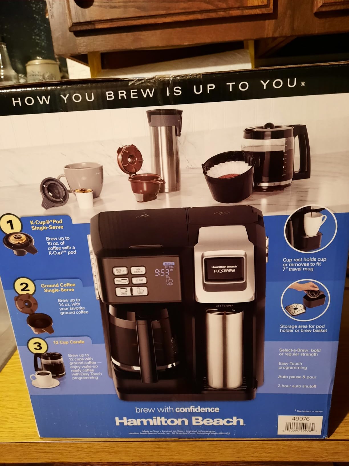Hamilton Beach FlexBrew Trio 2-Way Coffee Maker, Compatible with K-Cup Pods or Grounds, Single Serve & Full 12c Pot, Permanent Gold-Tone Filter, Black & Silver customer photo 2