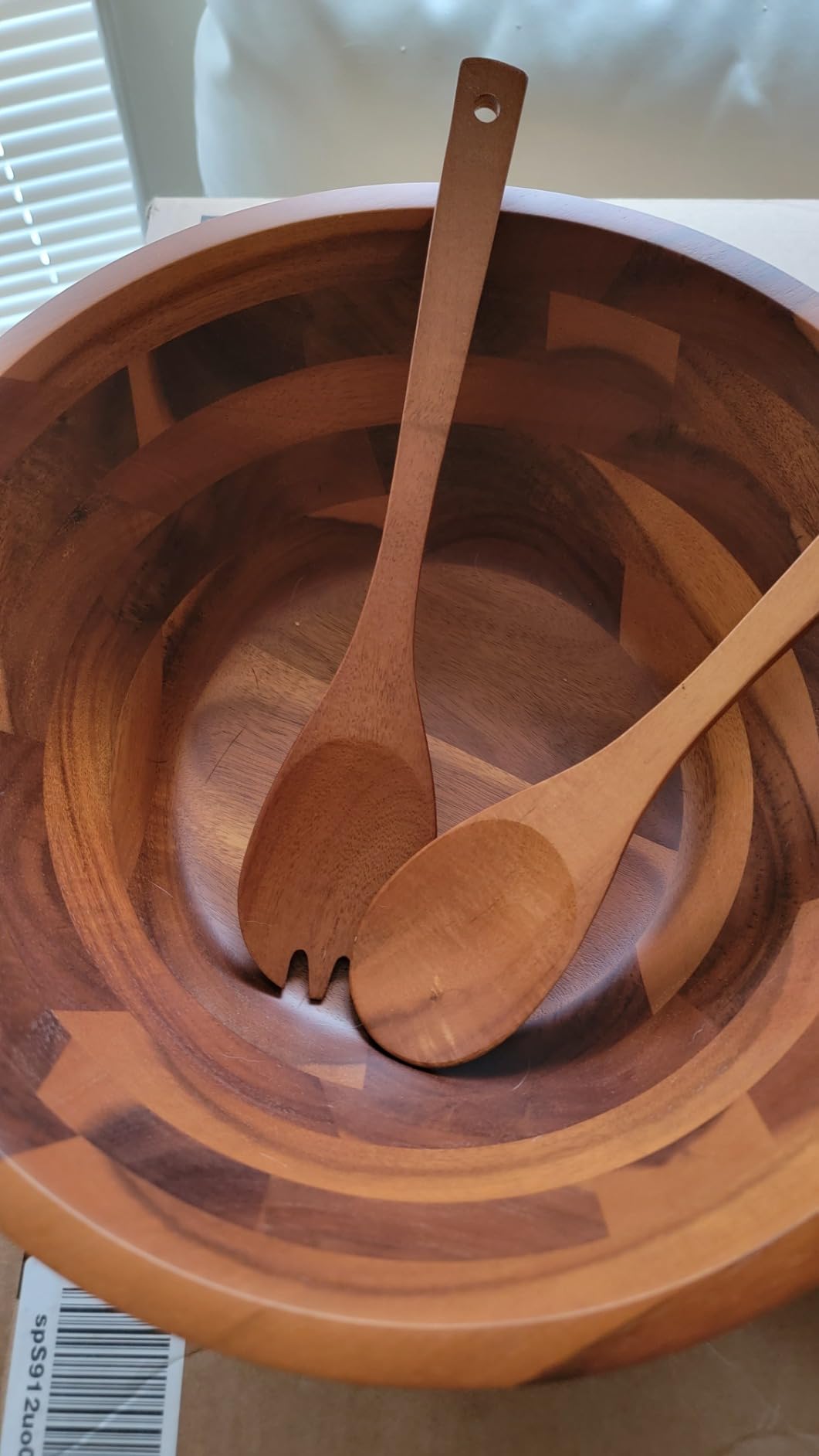 AIDEA Salad Bowls, Wooden Salad Bowls Set, Large Acacia Wood Serving Bowl for Fruits, Salad, 12.5
