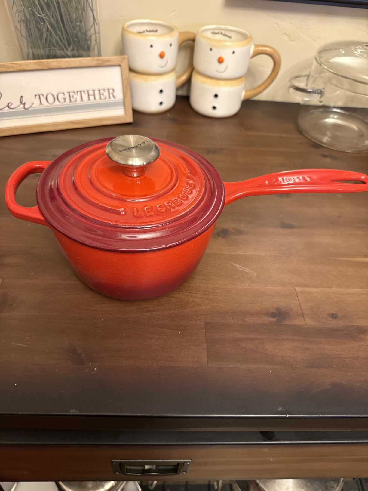 Le Creuset Enameled Cast Iron Signature Saucepan, 2.25 qt., Cerise customer photo 2