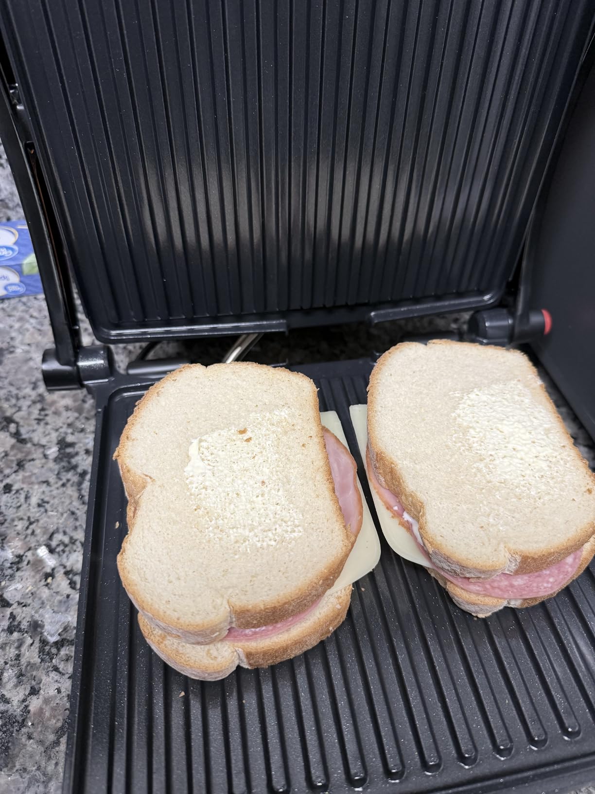 Chefman Panini Press Grill and Gourmet Sandwich Maker, Opens 180 Degrees, 4 Slice, Black customer photo 2