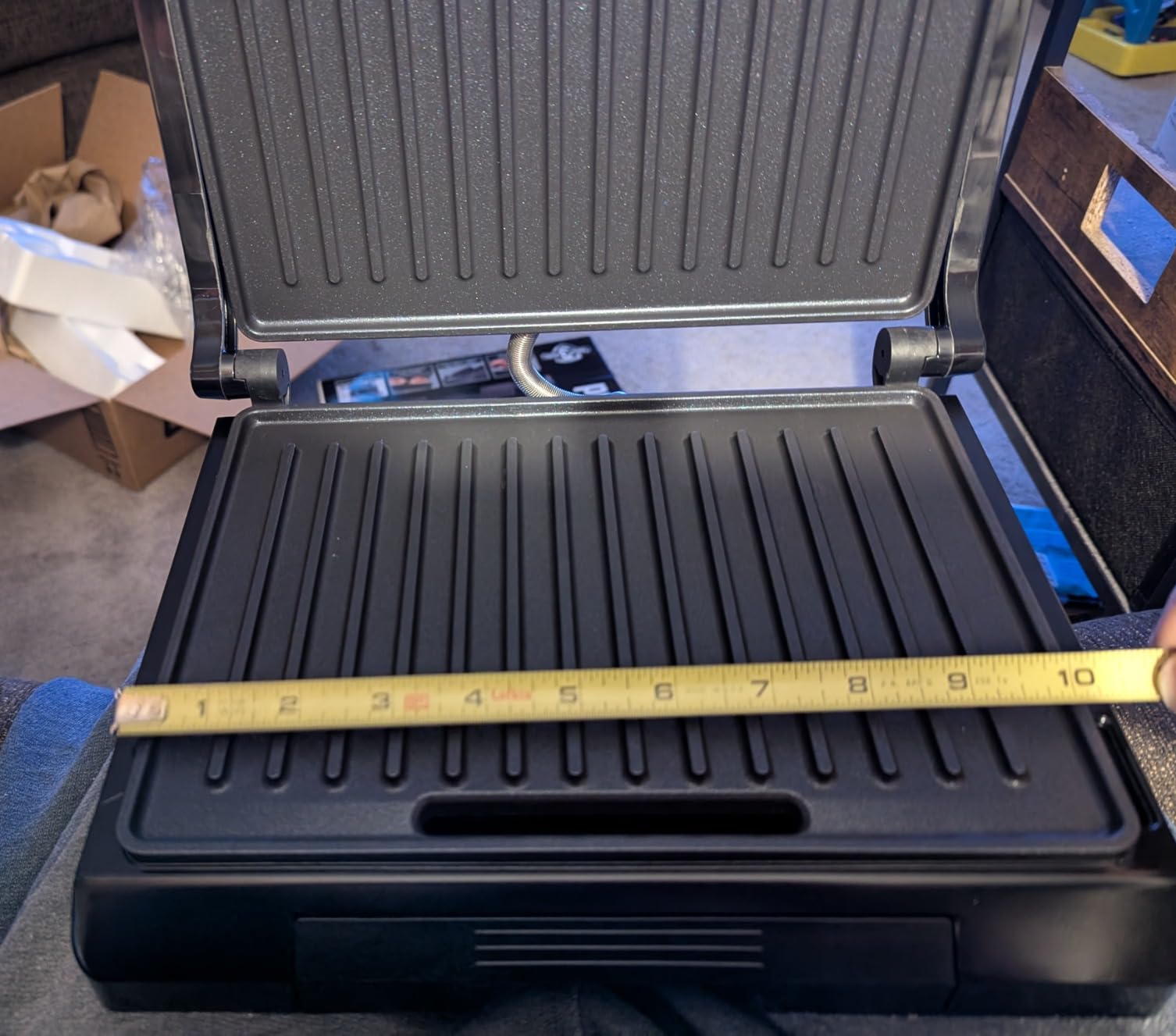 Proctor Silex Panini Press Sandwich Maker Grill & Electric Indoor Grill | 70 sq. in. Cooking Surface | Easy-Clean PFAS-Free Nonstick Grids | Compact Upright Storage | Indicator Lights | Black customer photo 1
