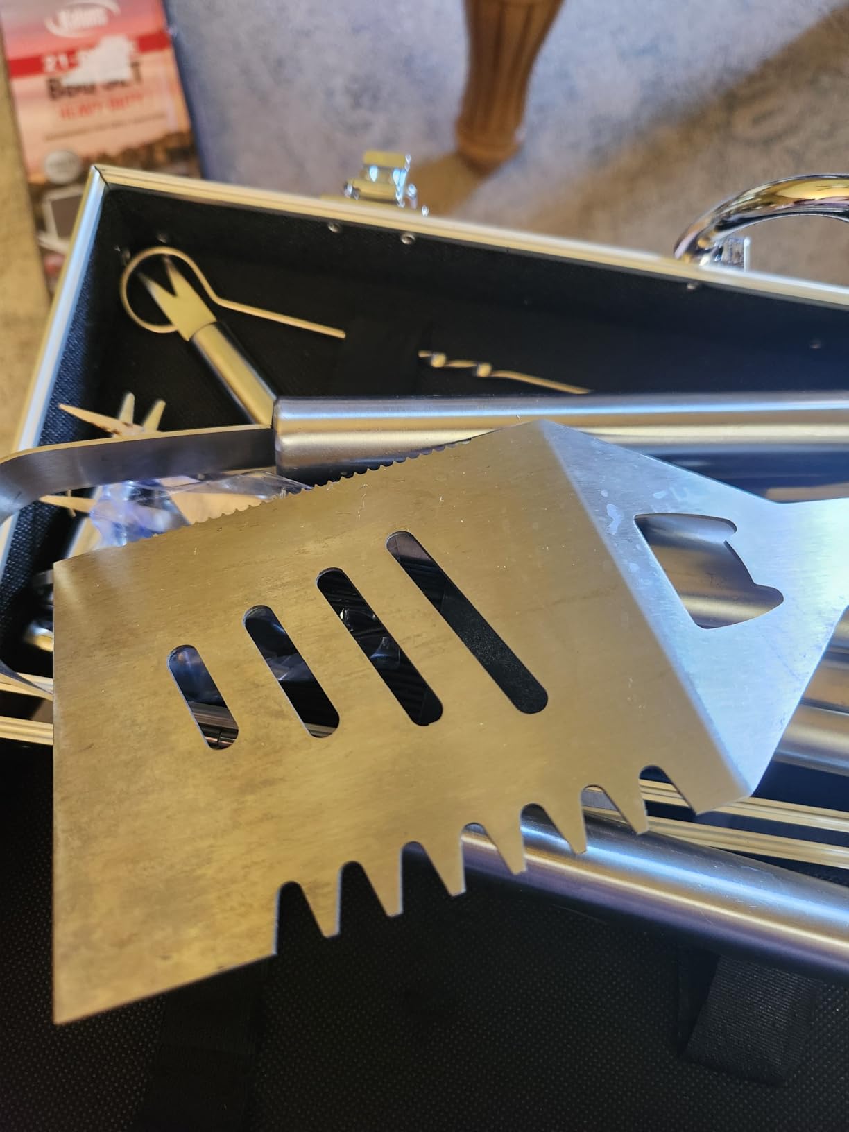 Kaluns Grilling Accessories, Dad Gifts for Fathers Day, Grilling Gifts, Heavy Duty Stainless Steel BBQ Tool Set for Outdoor Grill with Aluminum Case and Apron, Birthday Gifts for Men Women customer photo 1