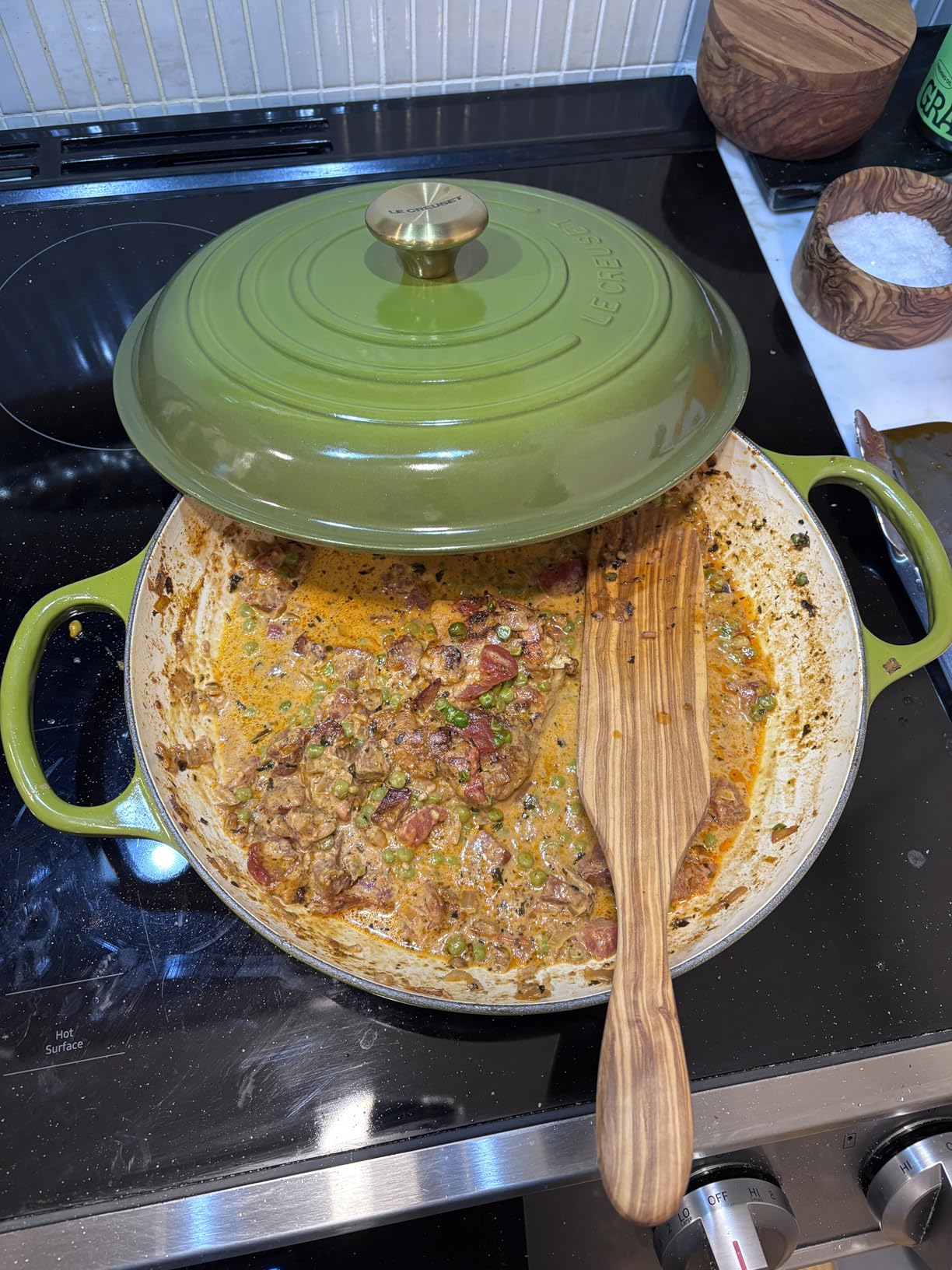 Le Creuset Enameled Cast Iron Signature Braiser, 3.5 qt., Sea Salt customer photo 2
