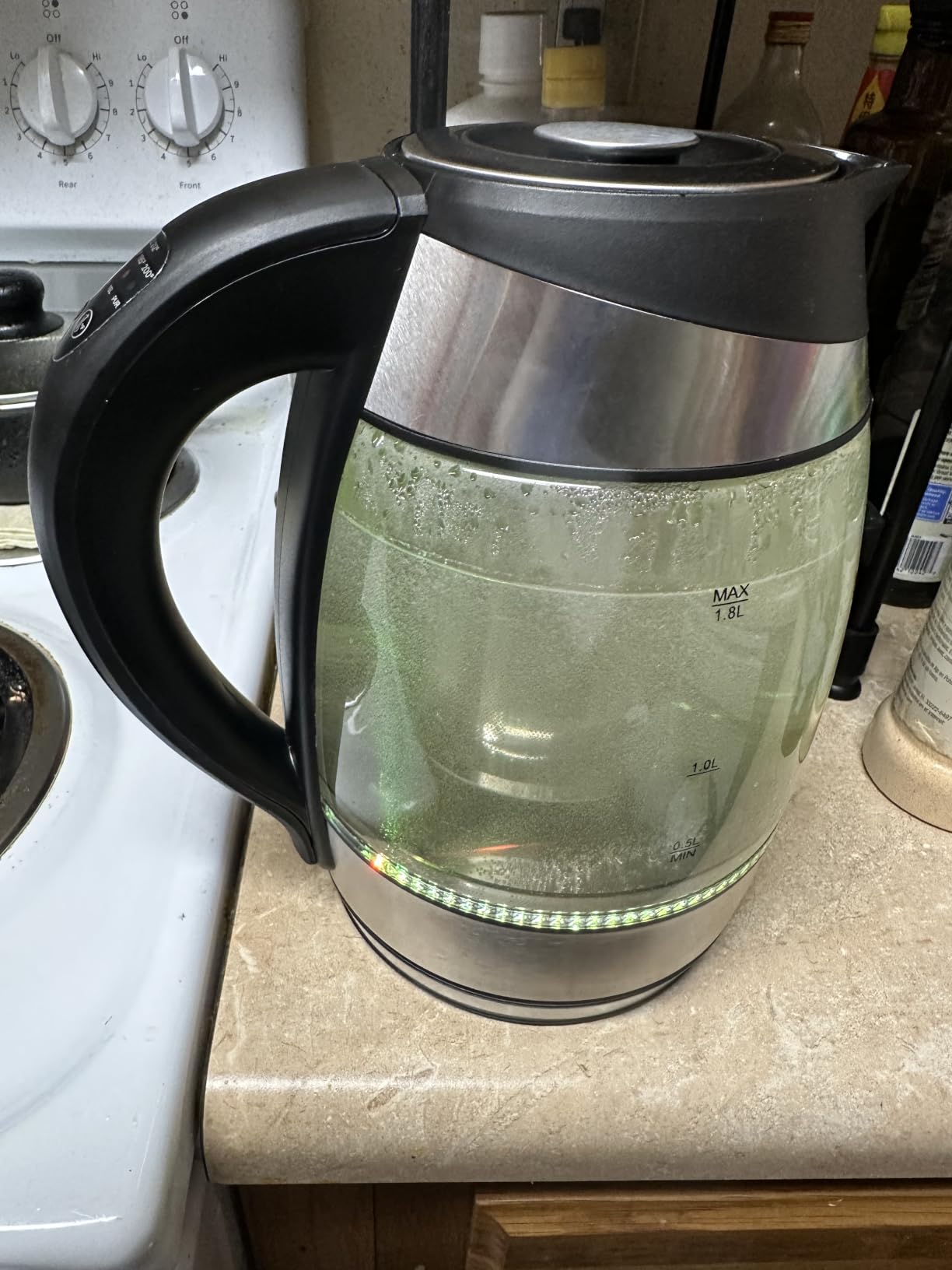 Chefman Electric Kettle with Temperature Control, 5 Presets LED Indicator Lights, Removable Tea Infuser, Glass Tea Kettle & Hot Water Boiler, 360° Swivel Base, BPA Free, Stainless Steel, 1.8 Liters customer photo 2