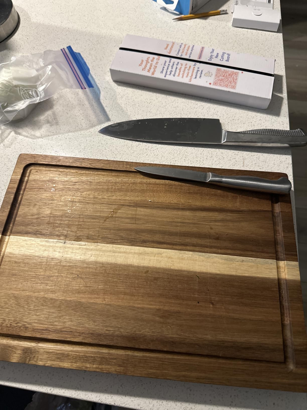 Non-Toxic Acacia Wood Cutting Board, Mineral Oil & Plastic Free, 16x11 in customer photo 1