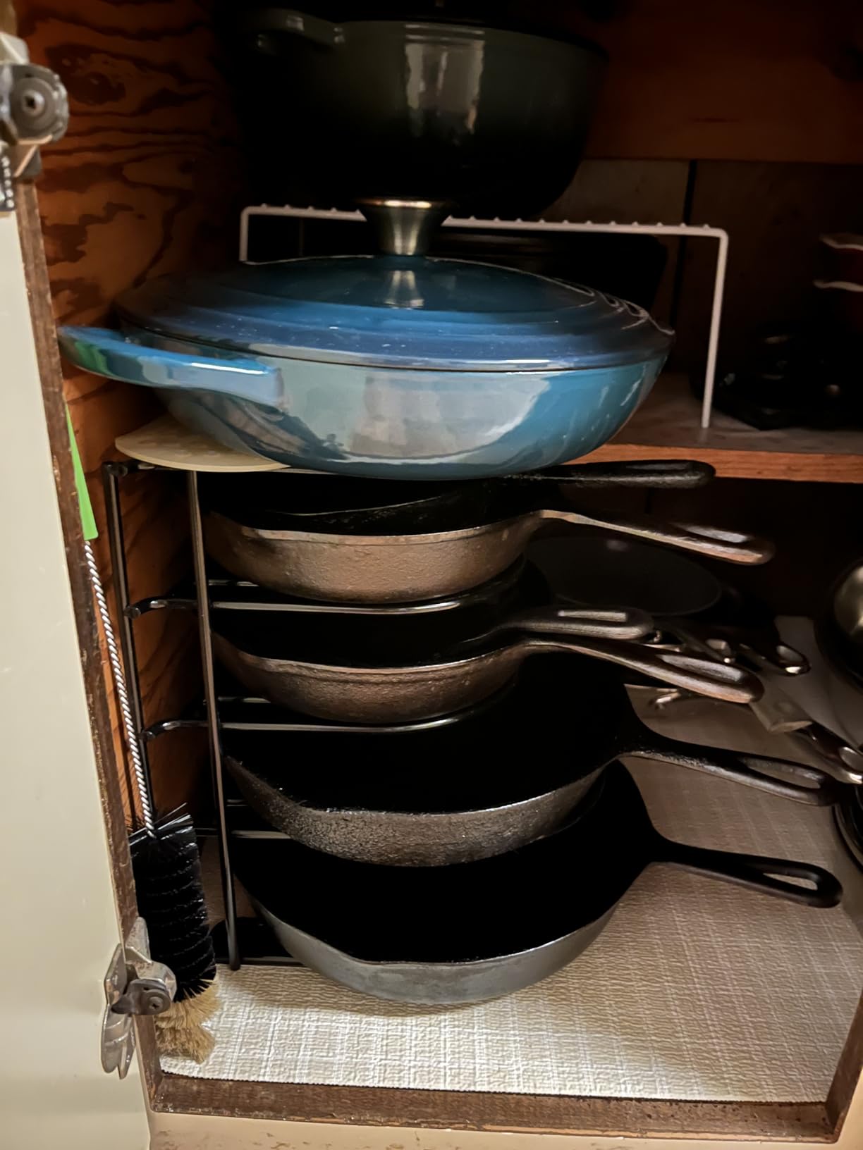 Cuisinel 5-Tier Pan Organizer for Cast Iron Skillets Griddles, Black 12.2
