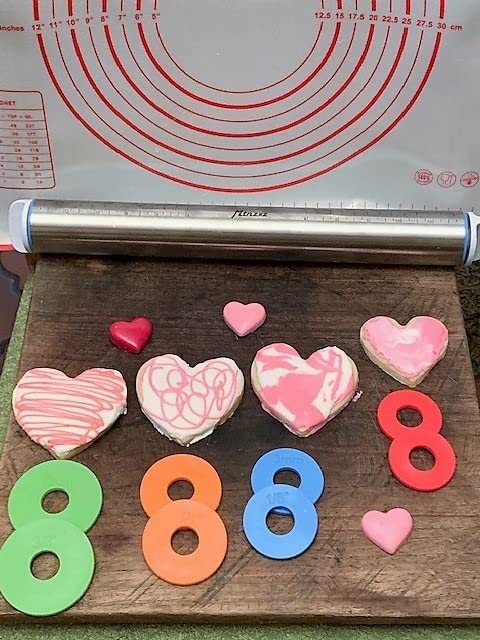Rolling Pin and Silicone Pastry Mat Set with Adjustable Thickness Rings | Roll Dough to Perfect Size & Thickness, Stainless Steel Dough Roller for Baking Fondant, Pizza, Pie, Pastries, Pasta, Cookies customer photo 1
