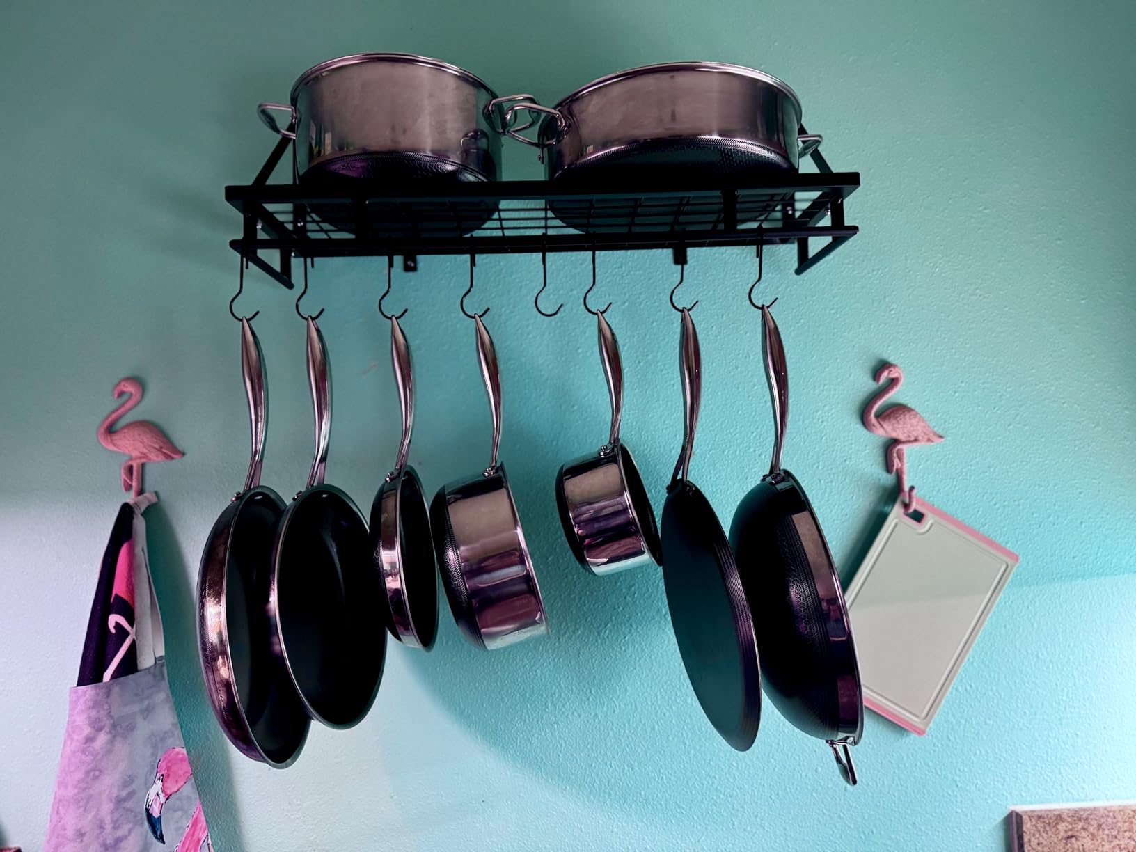 KES 30-Inch Kitchen Pan Pot Rack Wall Mounted, Hanging Storage Organizer customer photo 2