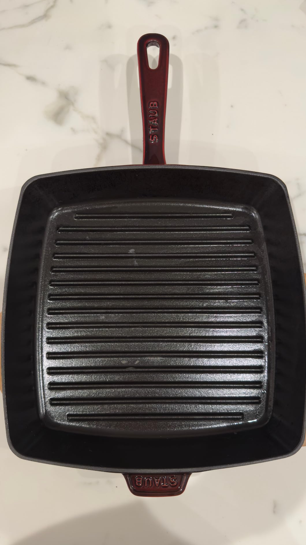 Staub Cast Iron 12-inch Square Grill Pan - Dark Blue, Made in France customer photo 2