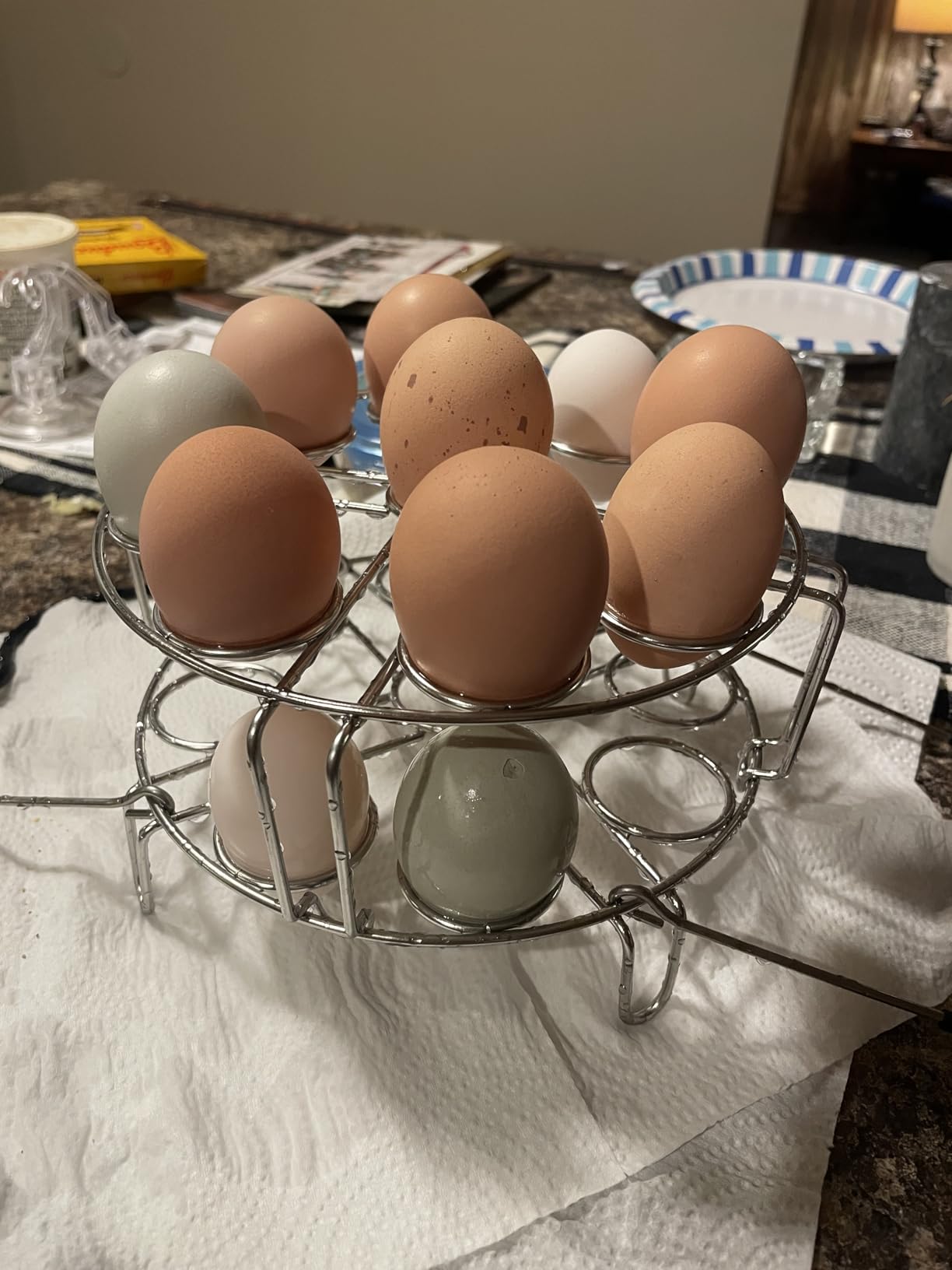 Stackable Egg Steamer Rack Holds 18 Eggs with Handles, Stainless Steel Instant Pot Trivet Fits 6qt/8qt Pressure Cooker, 2-in-1 with Skewers for Grilling customer photo 1
