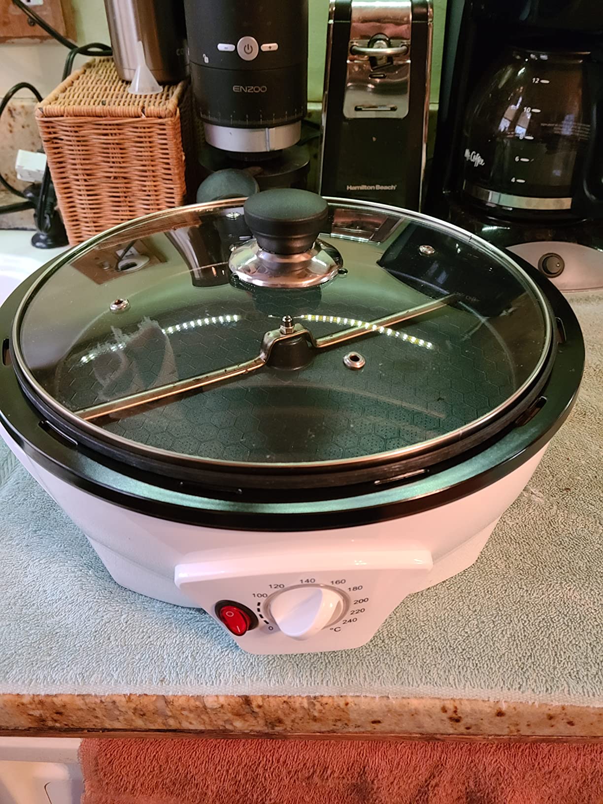 JIAWANSHUN Electric Coffee Bean Roaster Machine for Home Use, 1.1lb Capacity | with Timer & 0-240℃ Temperature Adjustment, Small Batch Coffee Roaster, Upgraded 110-120V customer photo 1