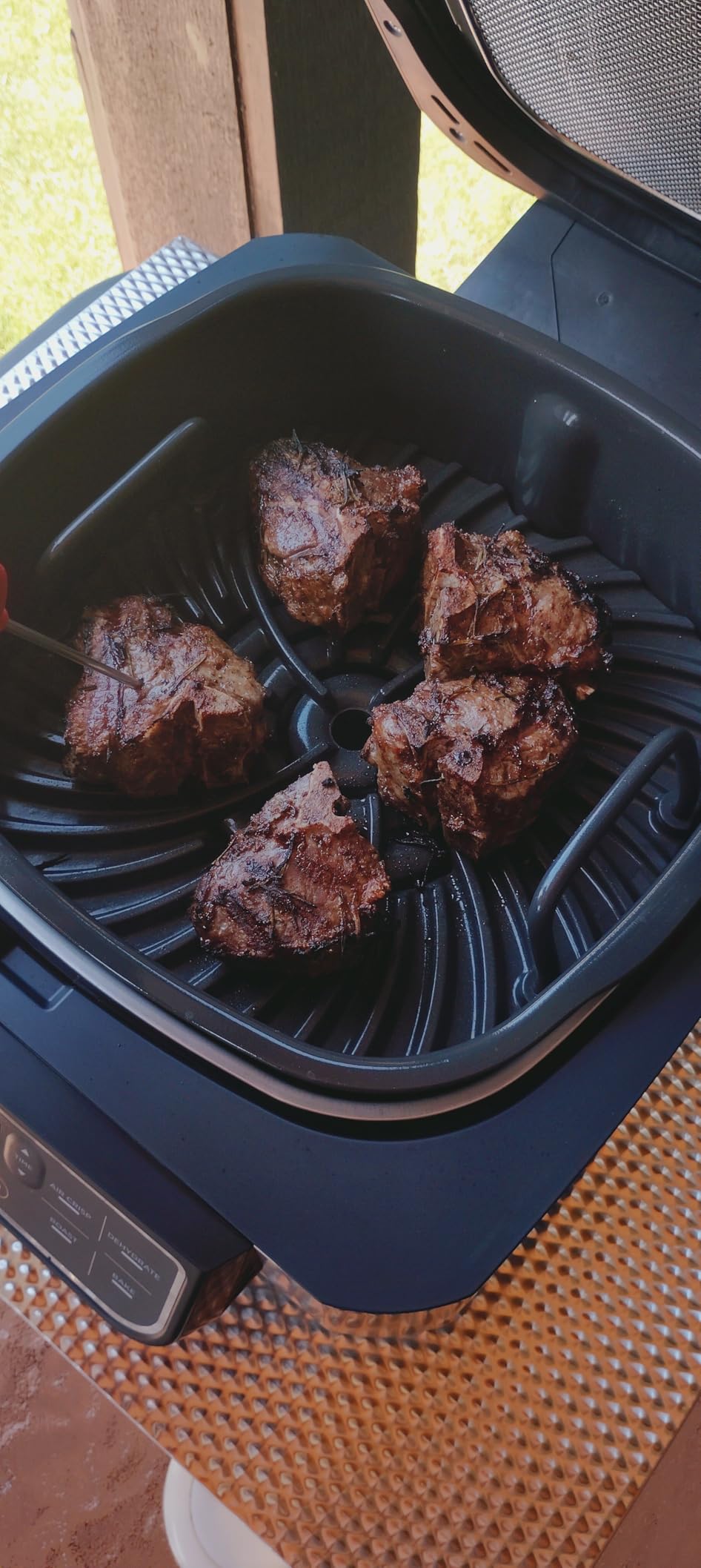 Foodi 5-in-1 XL Indoor Grill & Air Fryer, Black/Grey, AG301 - Cyclonic Grilling Technology for char-grilled flavor indoors year-round customer photo 1