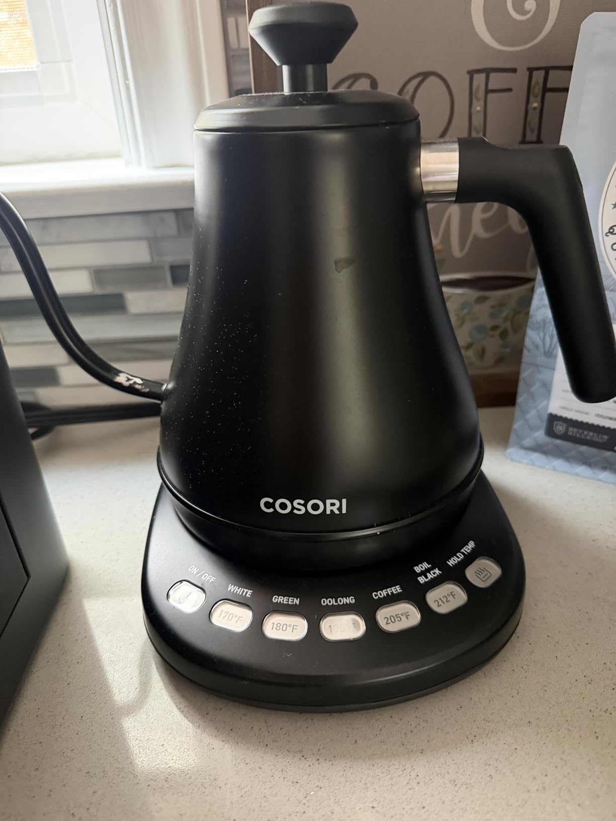 Cosori Gooseneck Electric Kettle with Temperature Control, 0.8L, Black customer photo 2