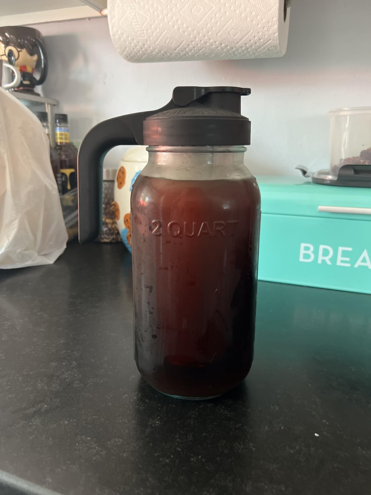 County Line Kitchen 64oz Cold Brew Coffee Maker with Leak Proof Lid - Gray | Glass Cold Brew Coffee Maker - Wide Mouth Mason Jar, Stainless Steel Filter & Leak-Proof Lid (64 oz) customer photo 1