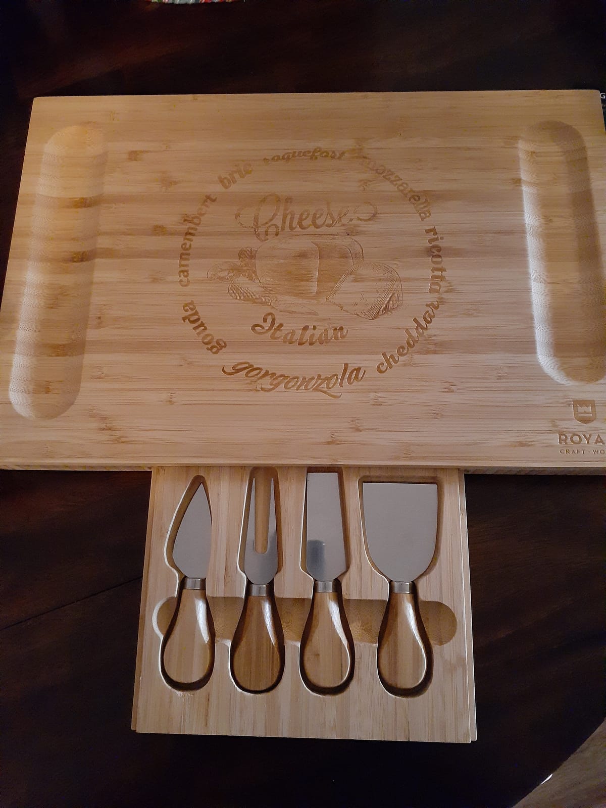 ROYAL CRAFT WOOD Premium Bamboo Charcuterie Board Set - Cheese Platter & Serving Tray & Serving Utensils - Perfect Housewarming Gift, Wedding, Bridal Shower Gift - Ideal for Entertaining and New Home customer photo 2