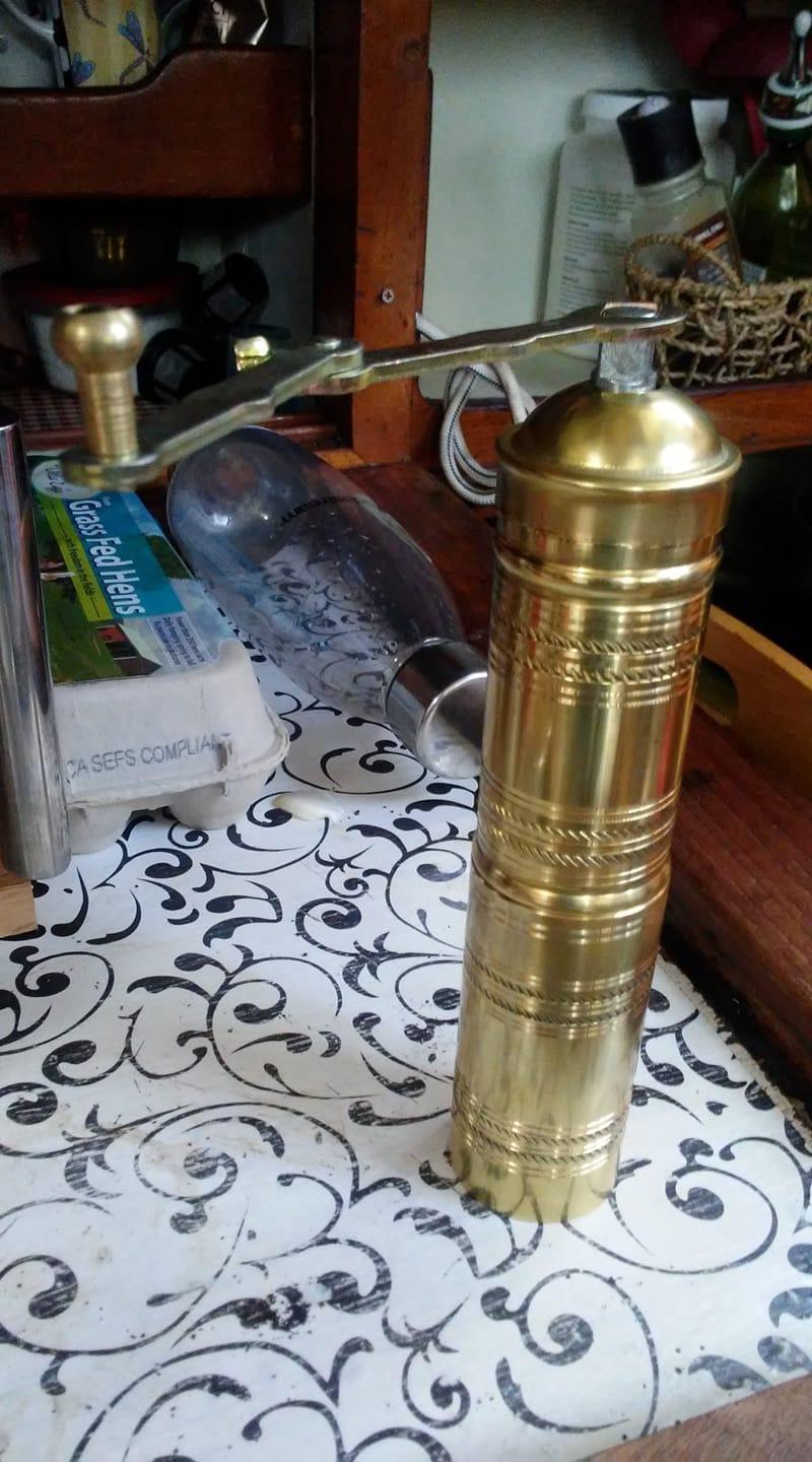 Handmade Heavy-Duty Brass Coffee & Spice Grinder - Manual Turkish, Greek, Arabic Coffee Mill, Adjustable Hand Crank Espresso Bean & Pepper Grinder (8.5