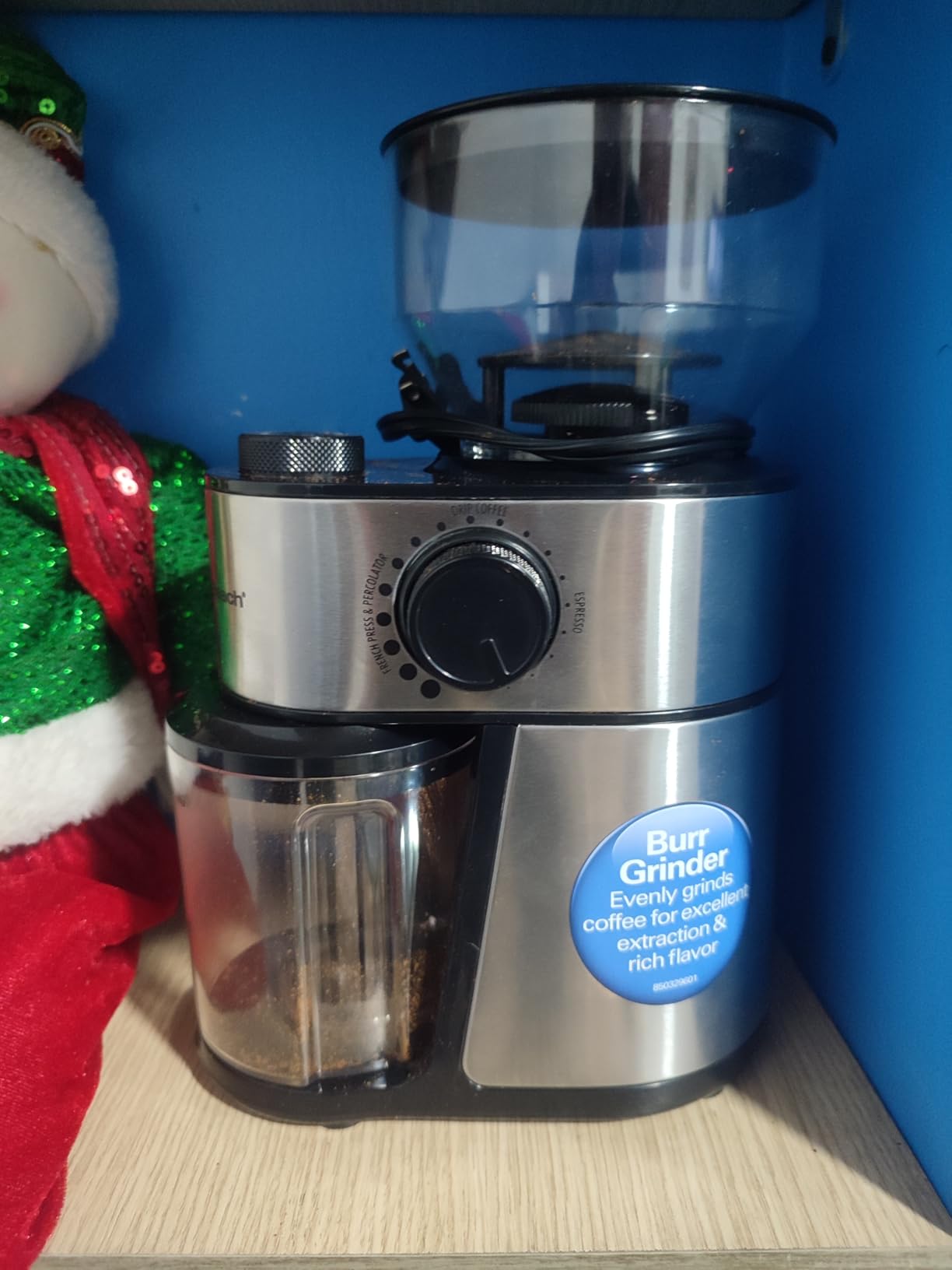 Hamilton Beach Electric Burr Coffee Grinder with Large 16 oz. Hopper | 18 Grind Settings For Espresso To French Press Coffee | Makes 2-14 Cups | Auto Shutoff | Easy Clean | Stainless Steel | 80385 customer photo 1