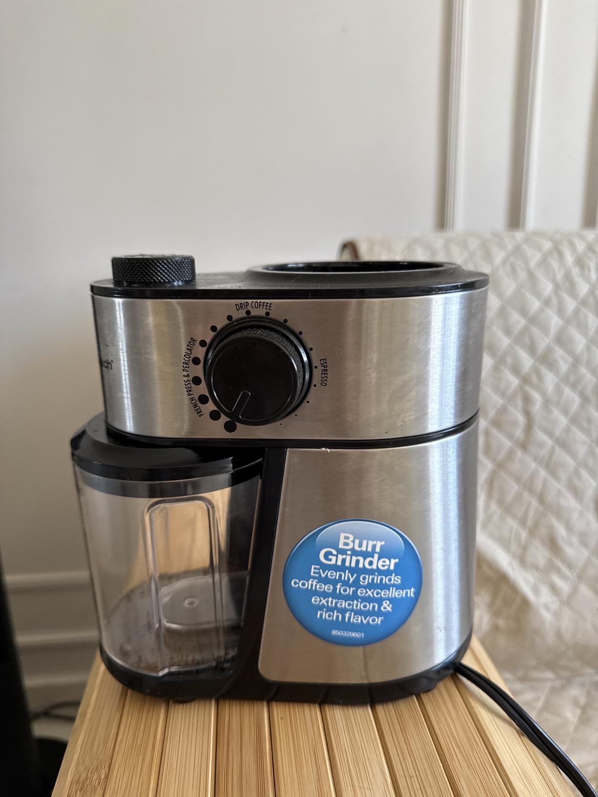 Hamilton Beach Electric Burr Coffee Grinder with Large 16 oz. Hopper | 18 Grind Settings For Espresso To French Press Coffee | Makes 2-14 Cups | Auto Shutoff | Easy Clean | Stainless Steel | 80385 customer photo 2