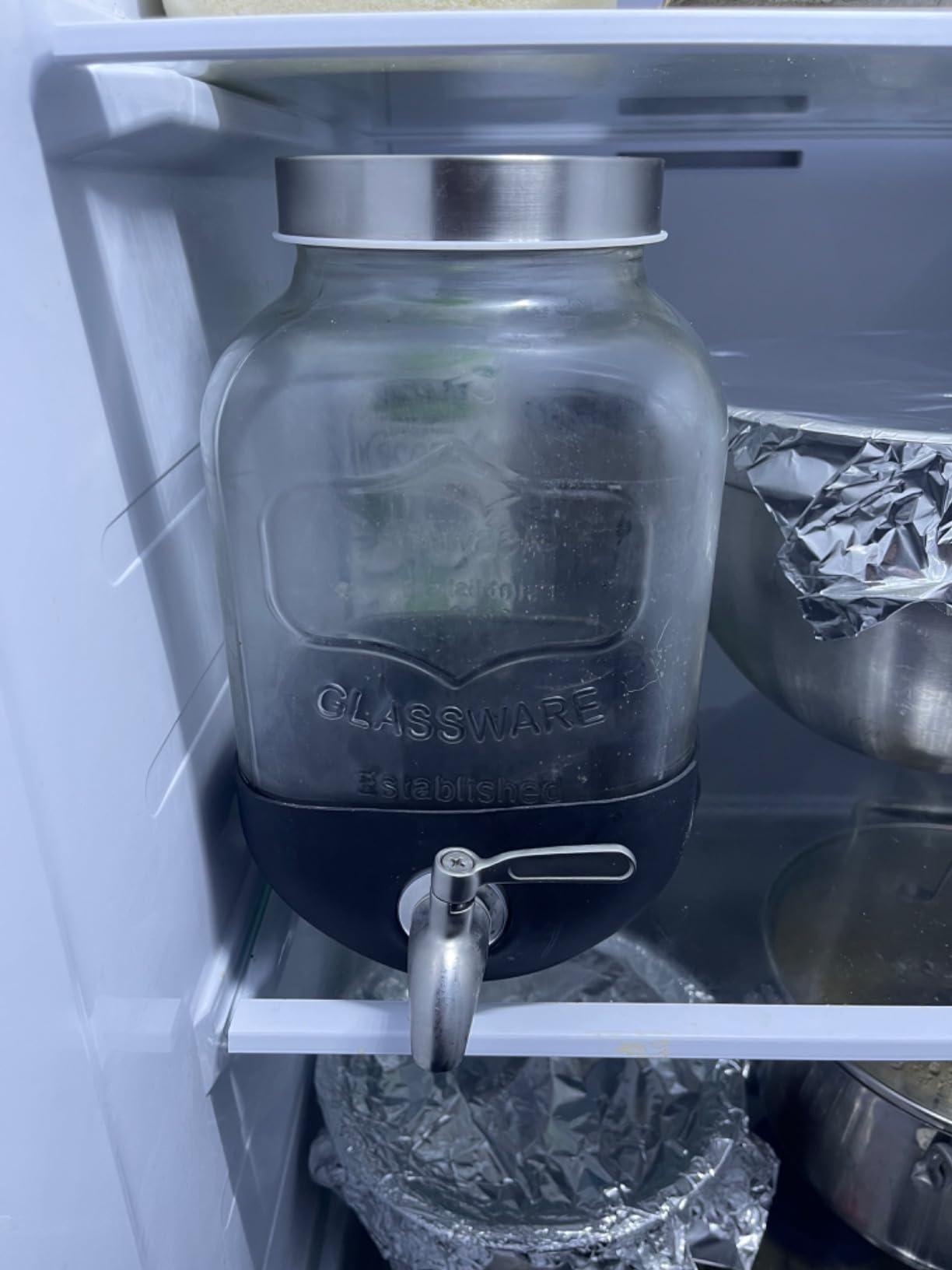 Zulay 1 Gallon/128oz Cold Brew Maker - Thick Glass Cold Brew Pitcher with Stainless Steel Filter, Lid & Spout - Large Cold Brew Coffee Maker - Iced Coffee & Sun Tea Pitcher for Fridge - Silver customer photo 1