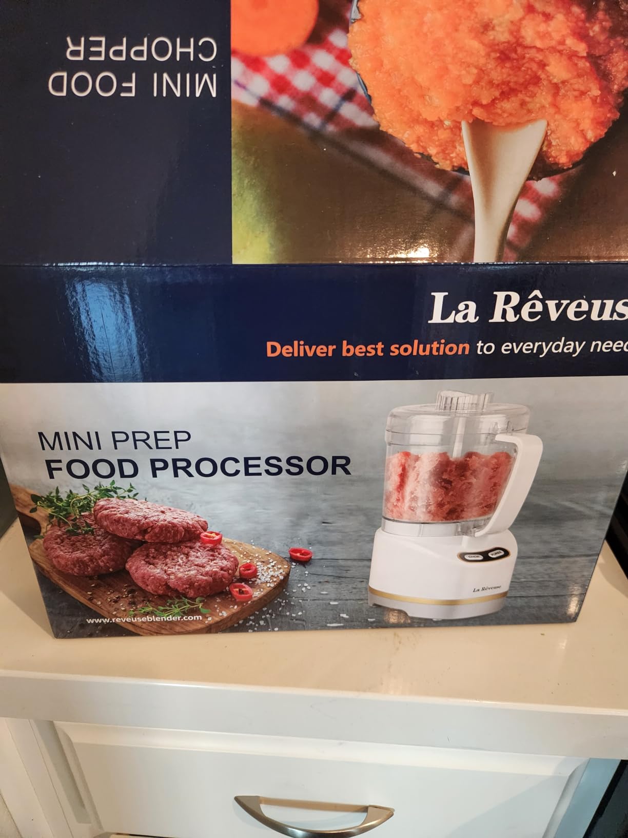 La Reveuse 2 Cup Mini Food Processor, Electric Chopper Small, 200 Watts, 2 Pulse Speeds, Dishwasher Safe, LARB1814W customer photo 1