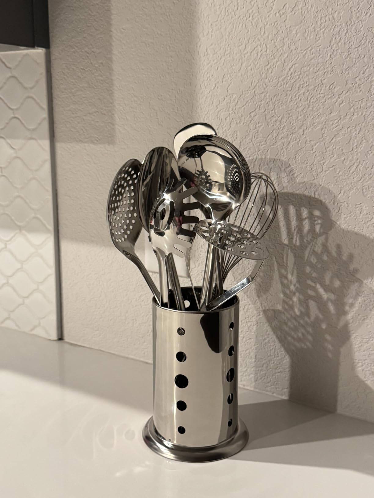 Berglander Cooking Utensil Set 13 Piece Stainless Steel Kitchen Tool Set with Holder customer photo 2