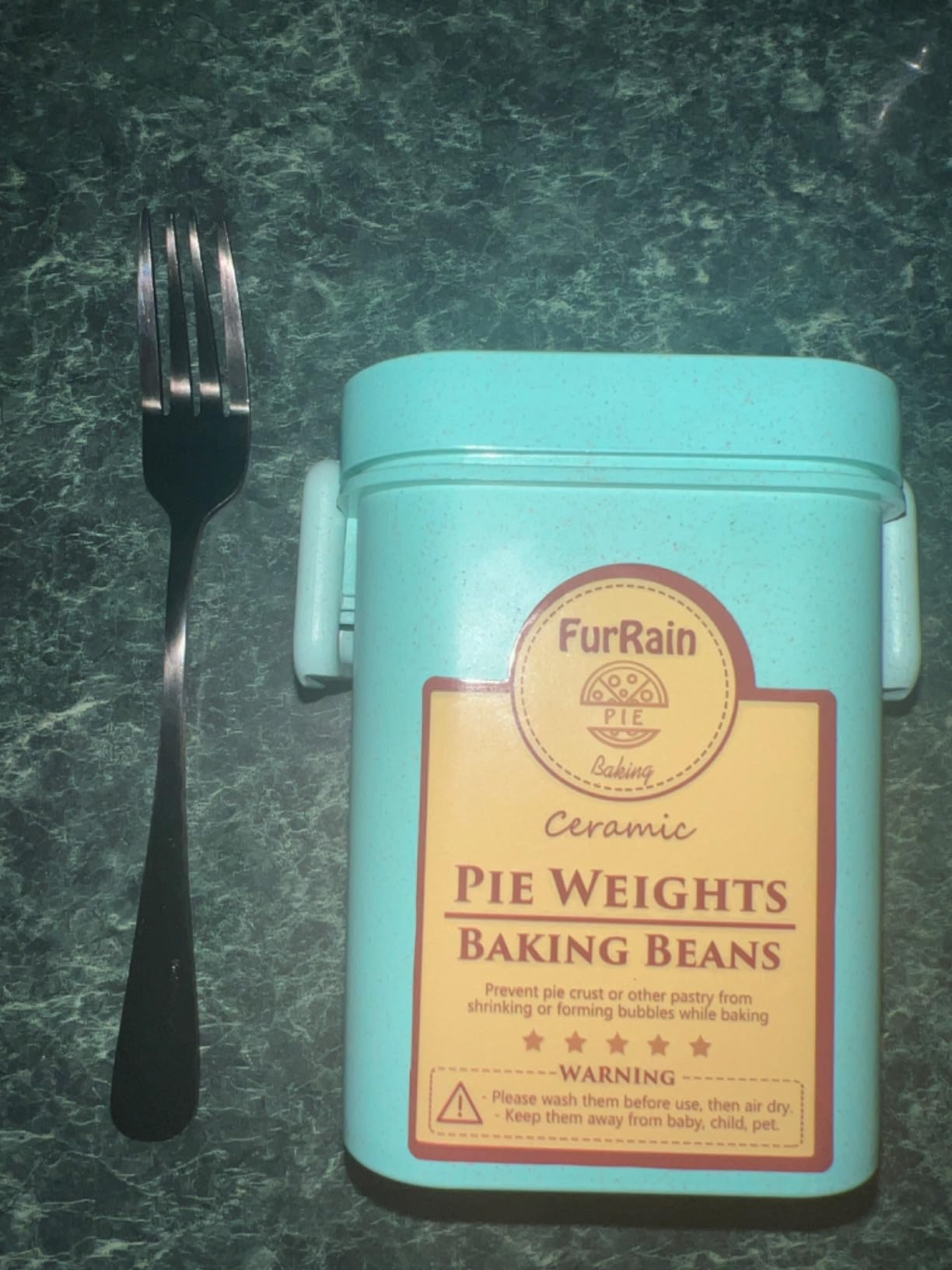 FurRain Ceramic Pie Weights Reusable 10mm Baking Beans Pie Crust Weights Natural Ceramic Stoneware with Wheat Straw Container customer photo 1